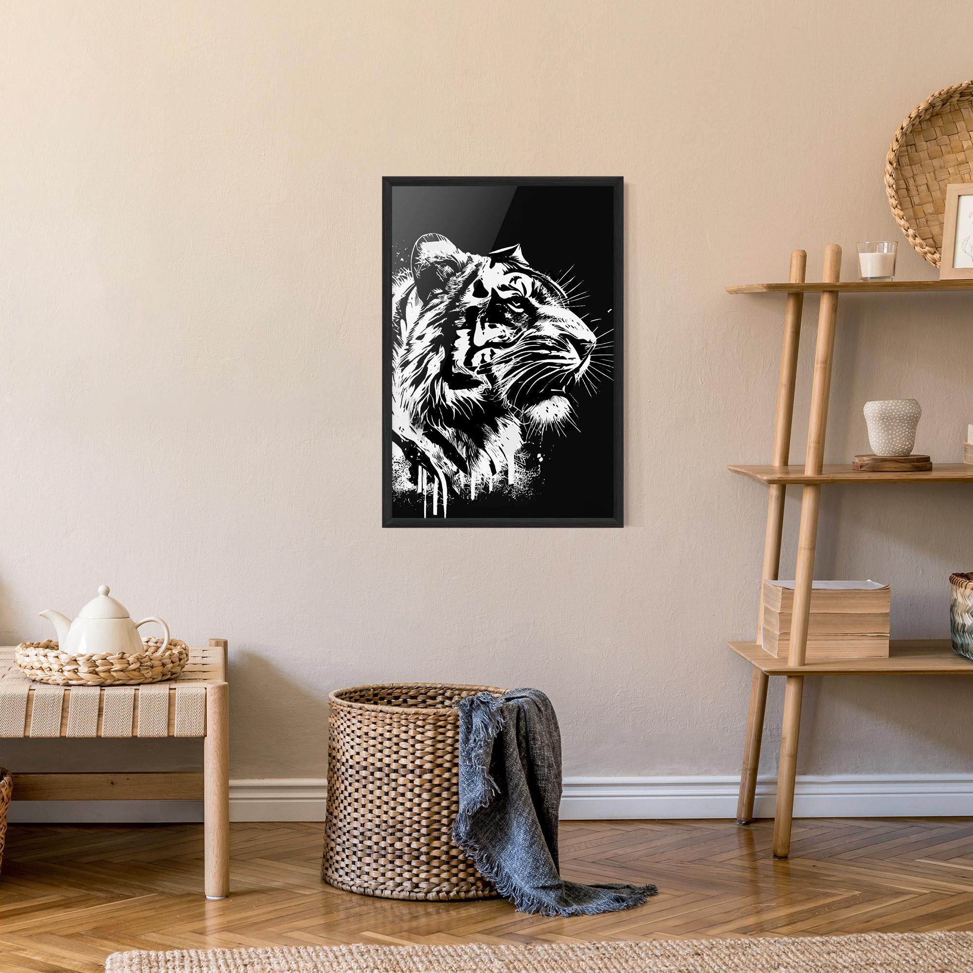 Plakat w Ramie White Ink Tiger mockup 9
