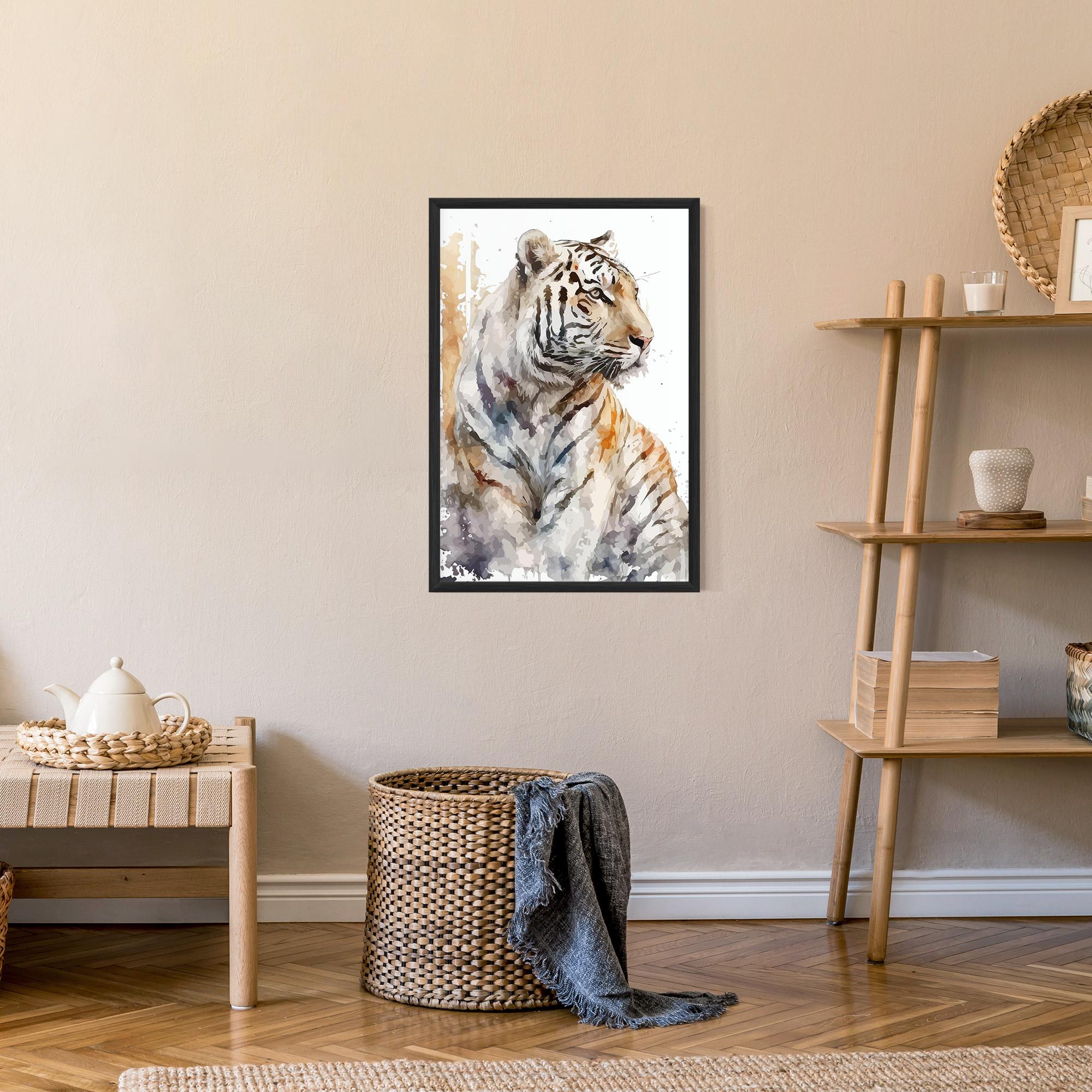 Plakat w Ramie White Tiger Art mockup 9
