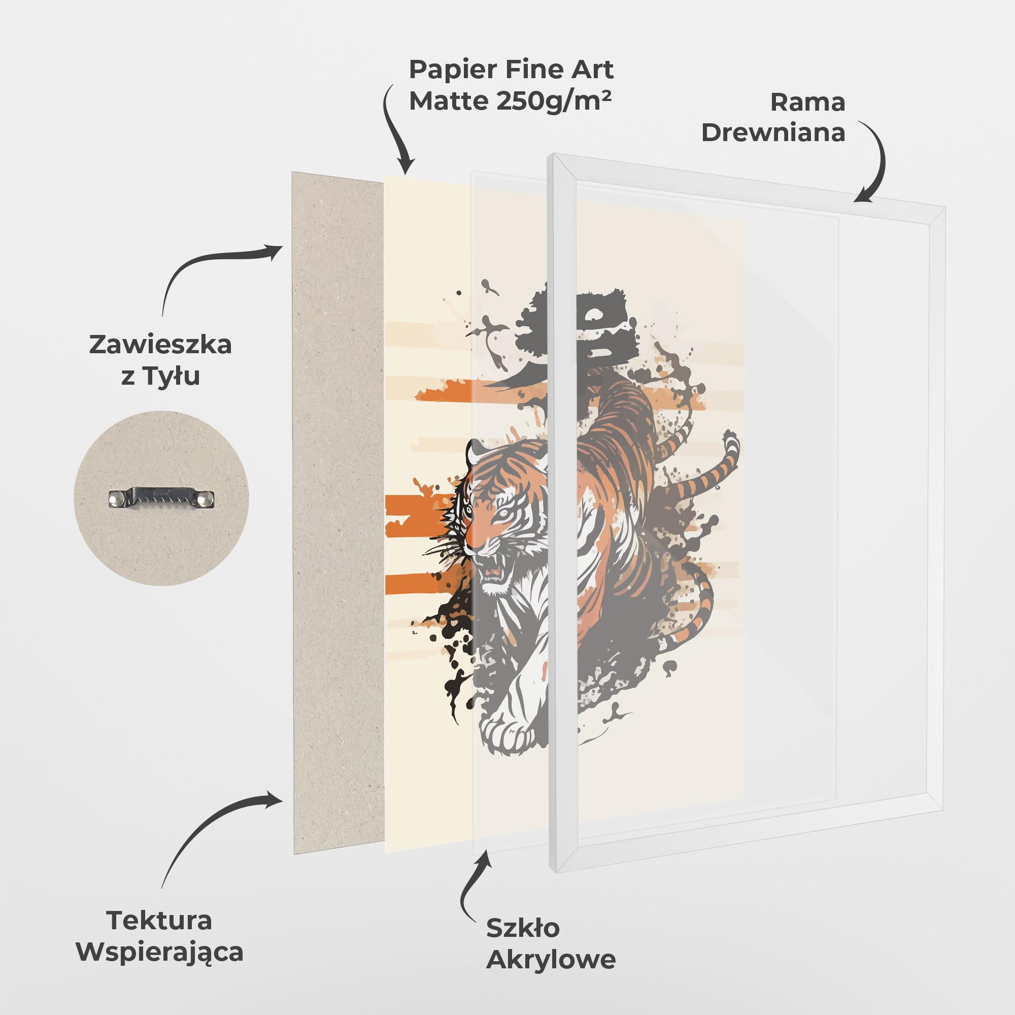 Plakat w Ramie Asiatic Tiger mockup 1