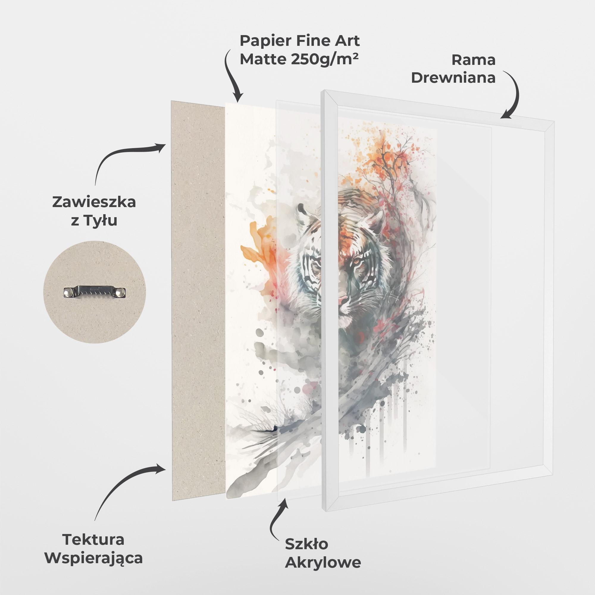 Plakat w Ramie Beautiful Tiger Art mockup 1