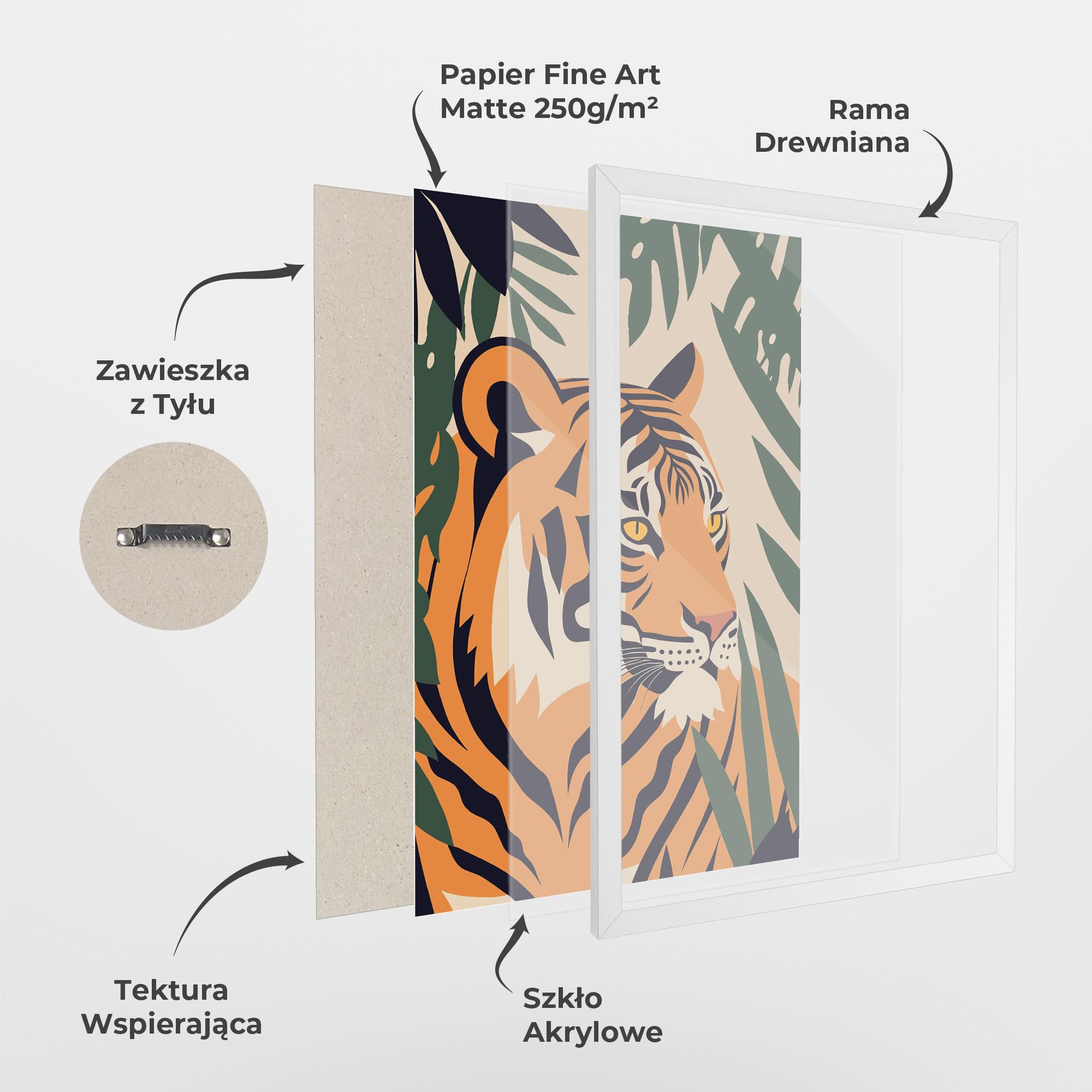 Plakat w Ramie Cartoon Style Tiger mockup 1