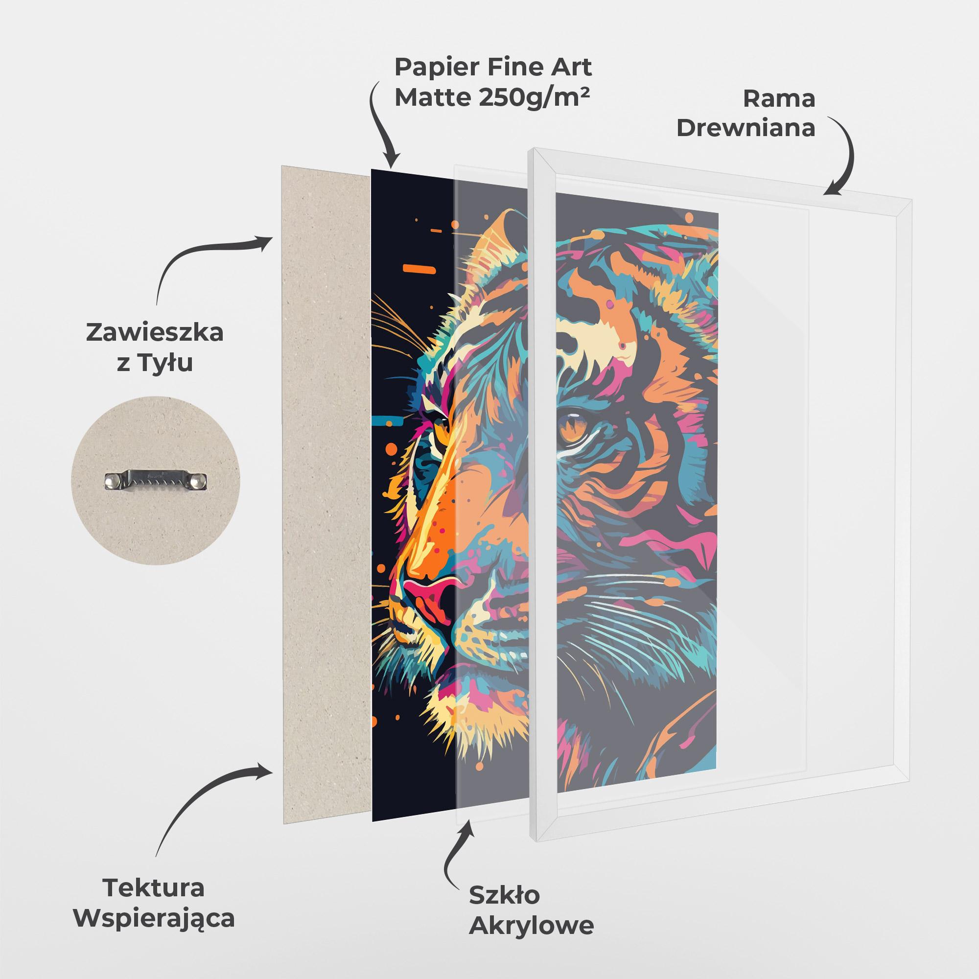Plakat w Ramie Colorful Tiger mockup 1