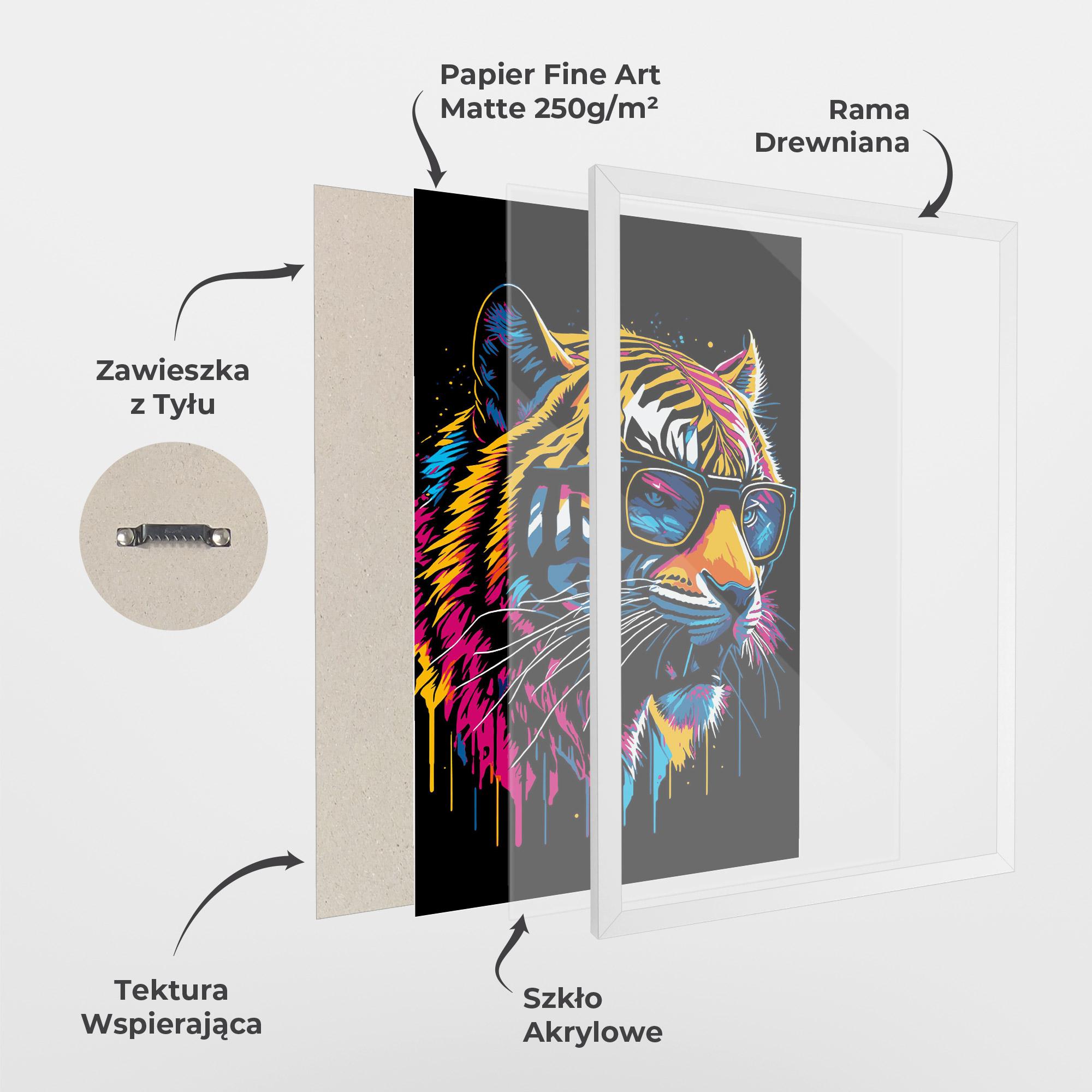 Plakat w Ramie Cool Tiger mockup 1