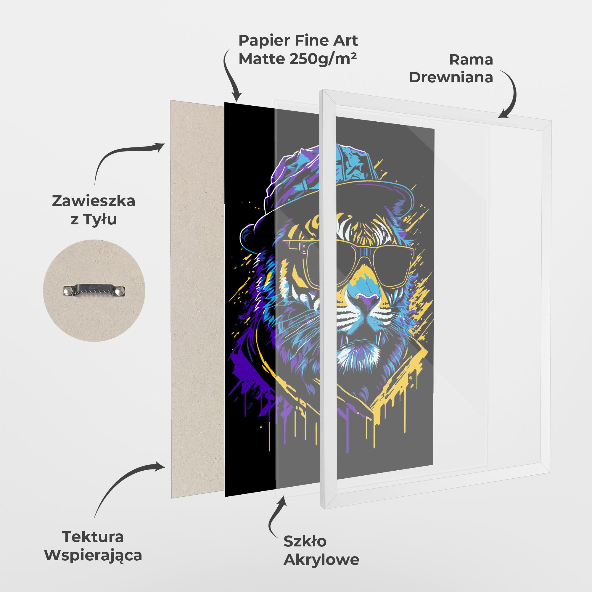 Plakat w Ramie Glasses Tiger mockup 1