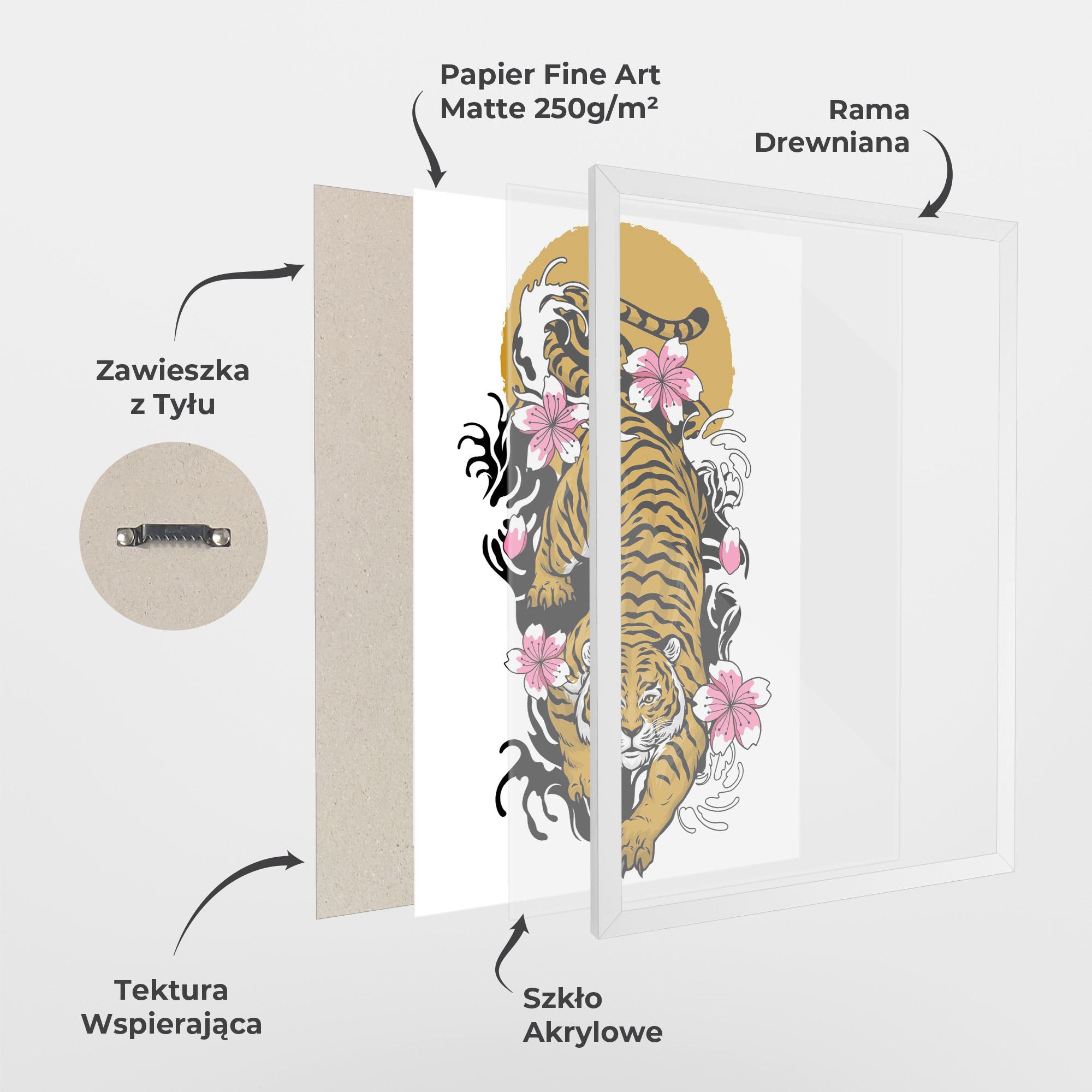 Plakat w Ramie Japanese Style Tiger mockup 1