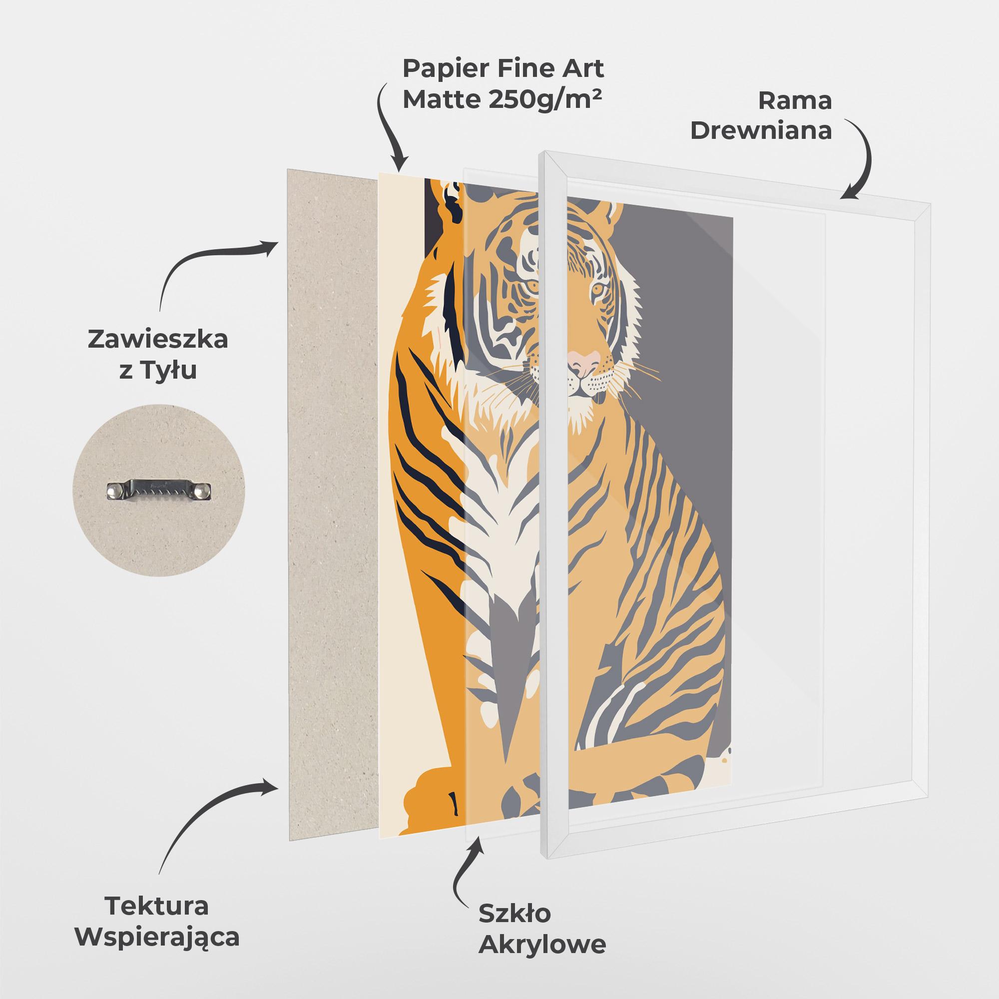 Plakat w Ramie Orange Tiger mockup 1