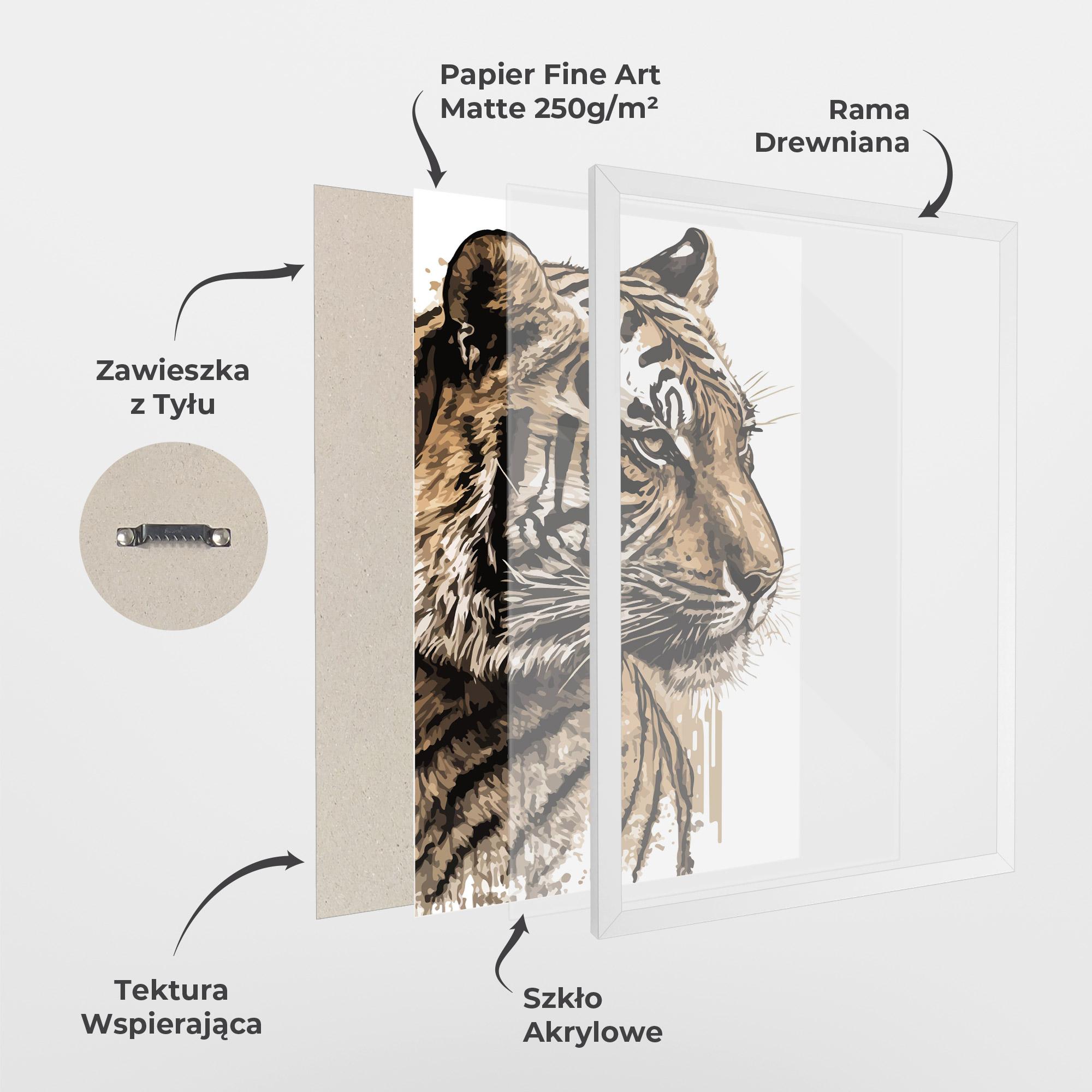 Plakat w Ramie Pretty Tiger Art mockup 1