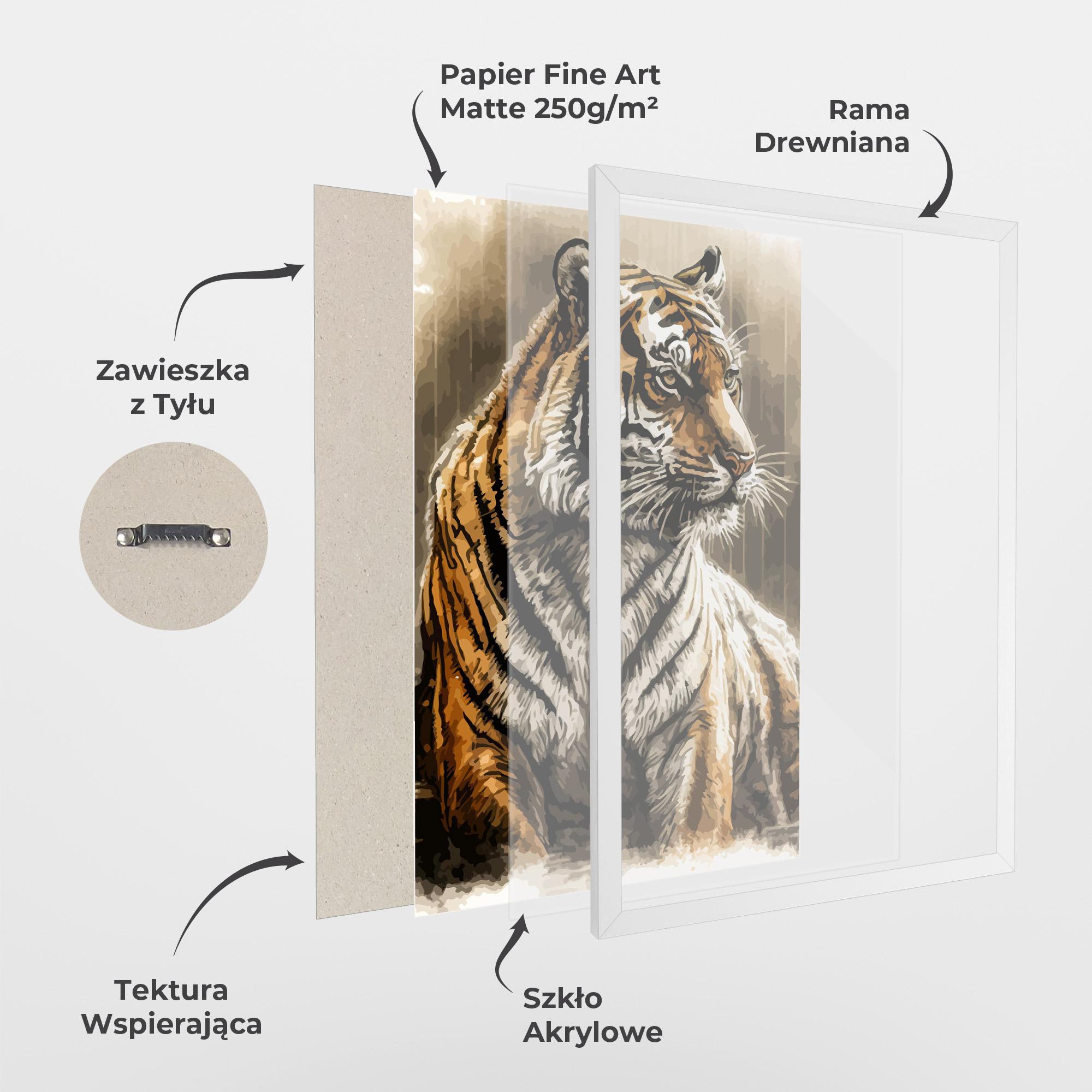 Plakat w Ramie Rain Tiger mockup 1