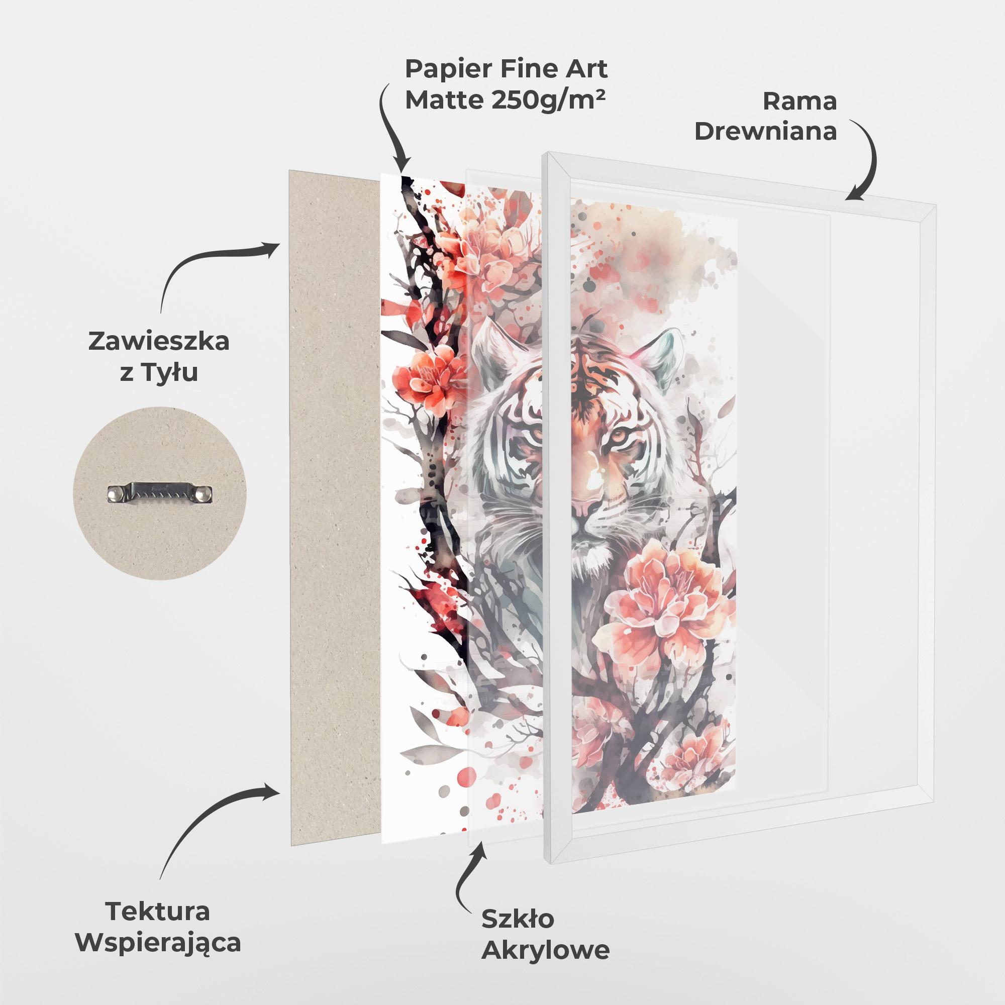 Plakat w Ramie Red Tiger mockup 1