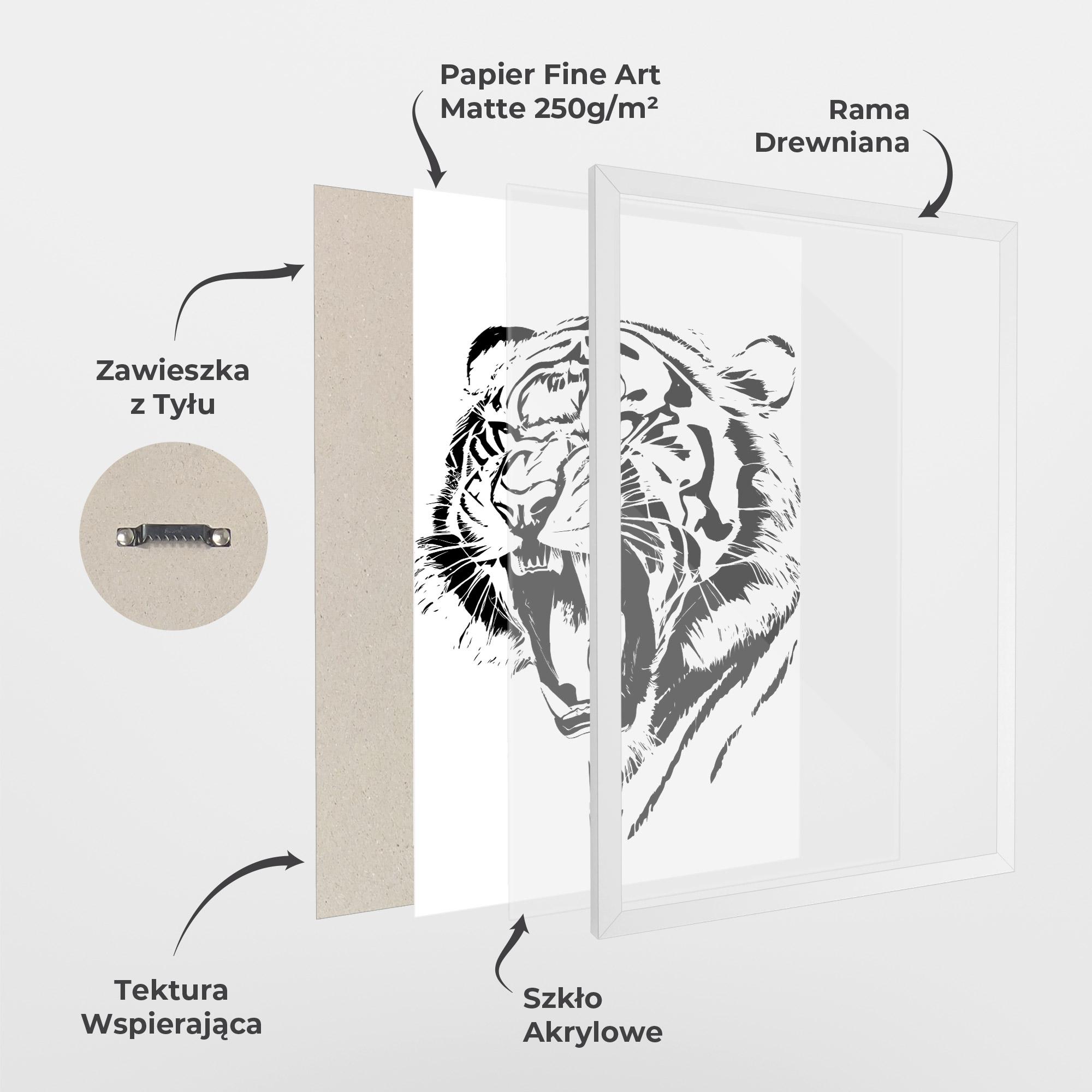 Plakat w Ramie Roaring Tiger mockup 1