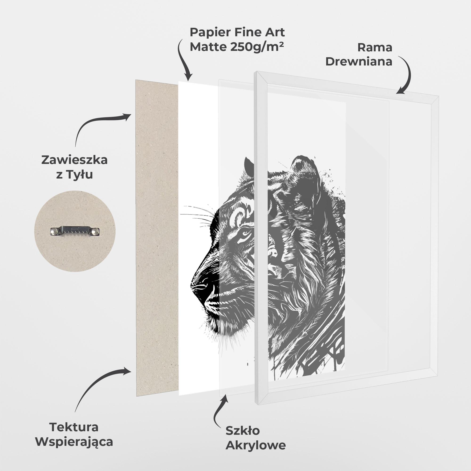 Plakat w Ramie Tiger Profile mockup 1