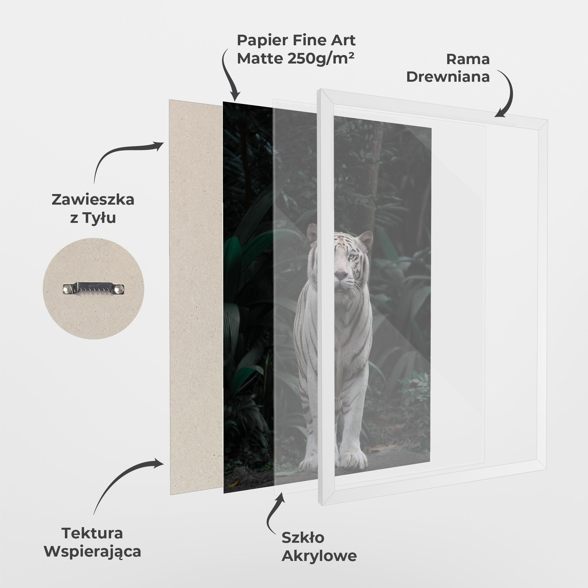 Plakat w Ramie White Tiger mockup 1
