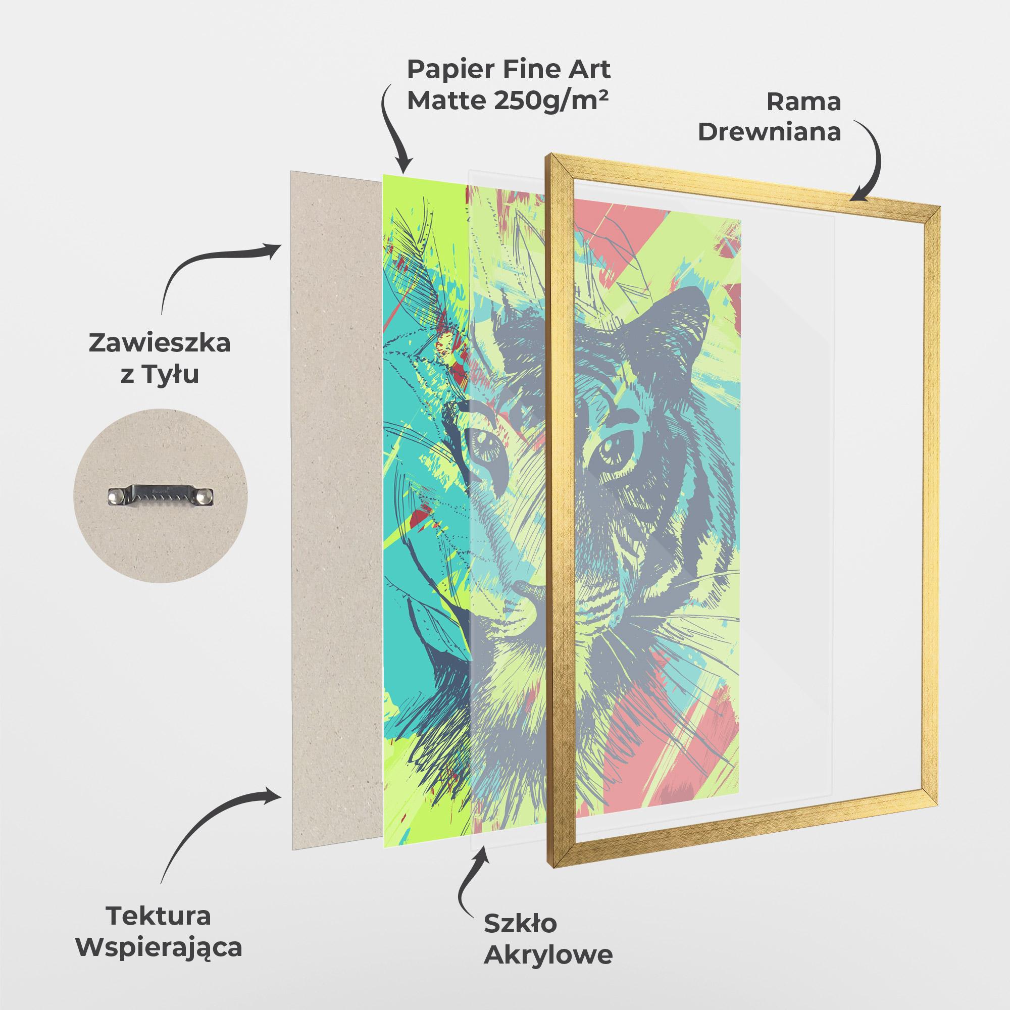 Plakat w Ramie Blue Green Tiger mockup 1