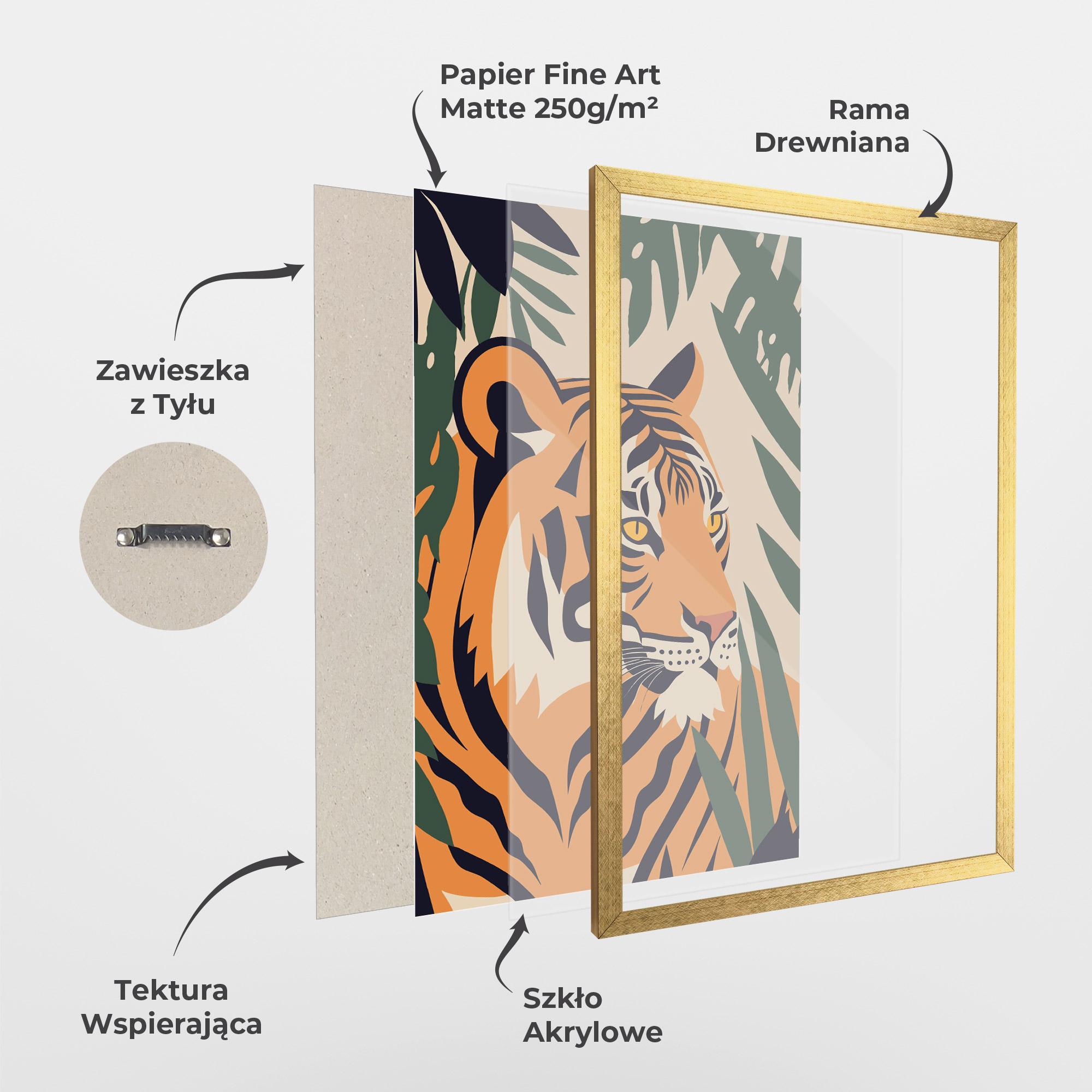Plakat w Ramie Cartoon Style Tiger mockup 1