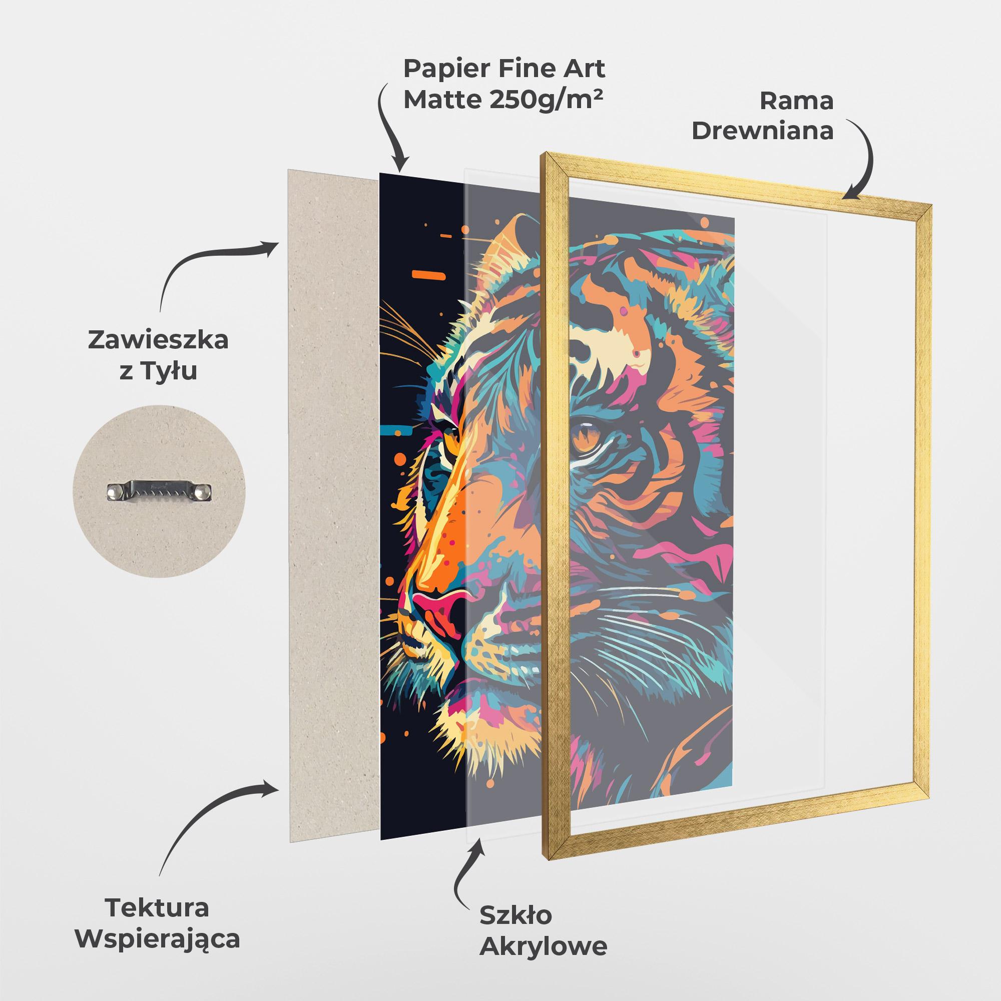 Plakat w Ramie Colorful Tiger mockup 1
