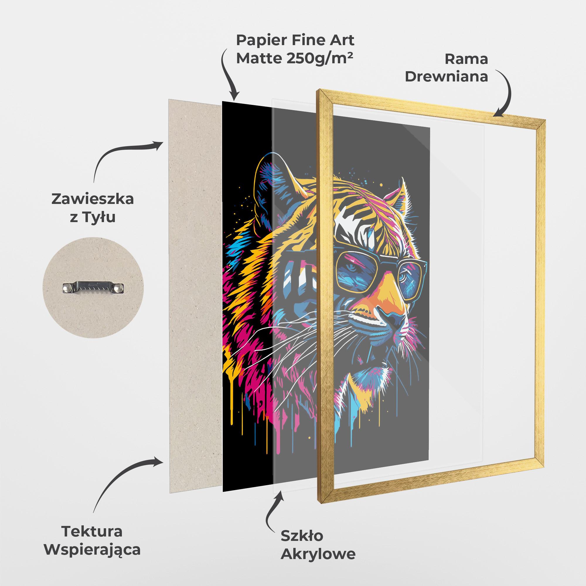Plakat w Ramie Cool Tiger mockup 1