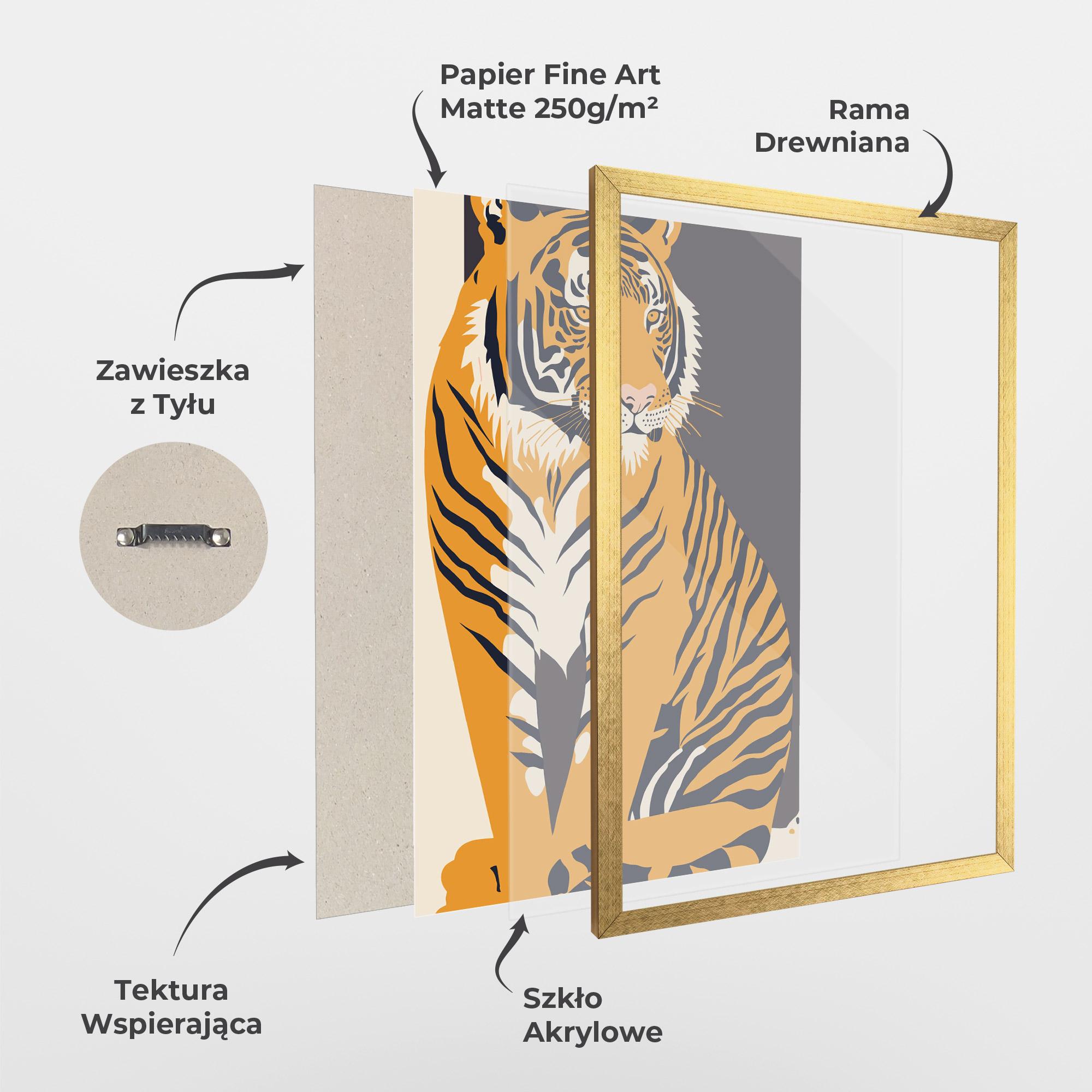Plakat w Ramie Orange Tiger mockup 1