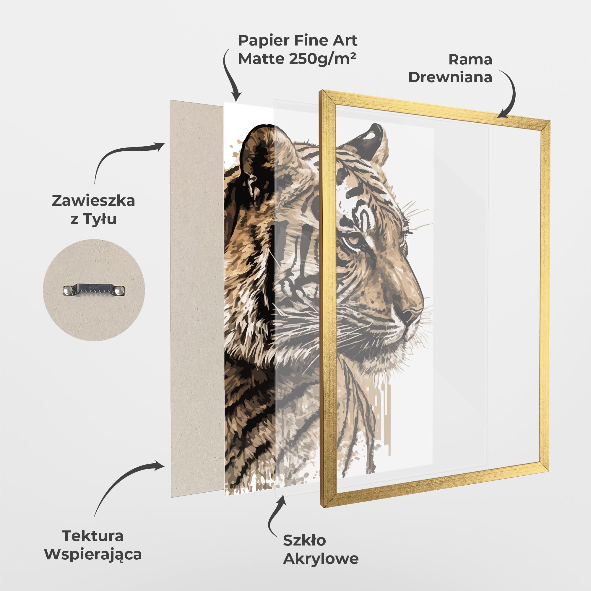 Plakat w Ramie Pretty Tiger Art mockup 1