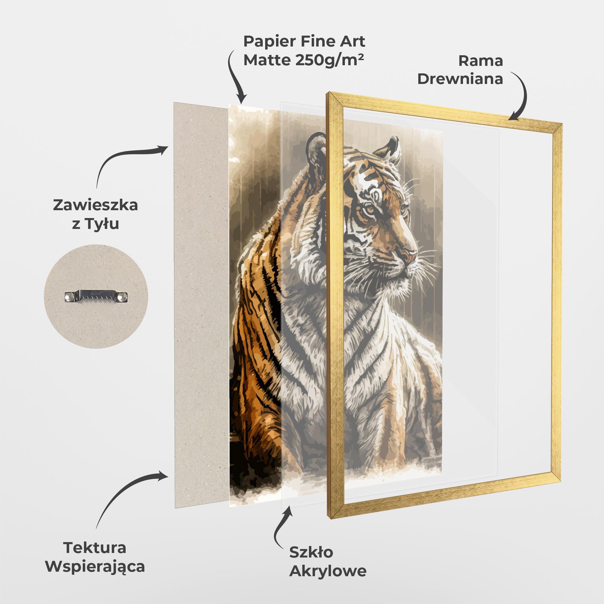 Plakat w Ramie Rain Tiger mockup 1
