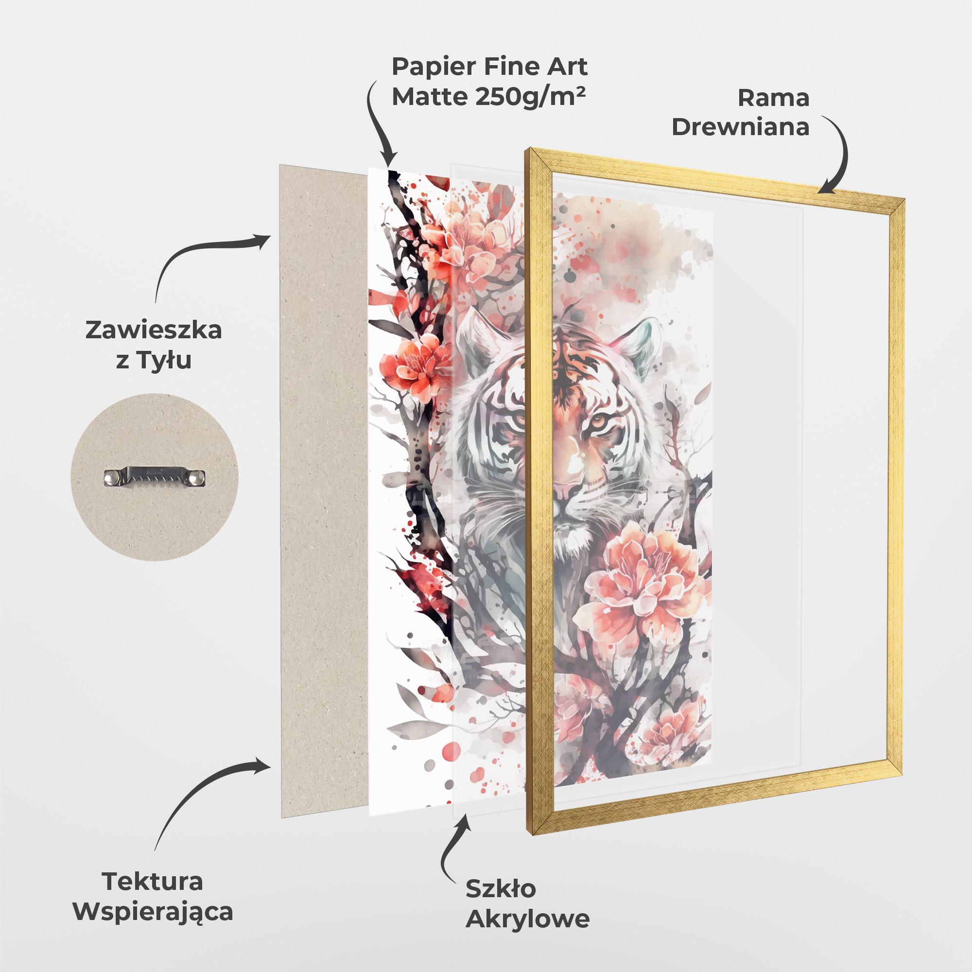 Plakat w Ramie Red Tiger mockup 1