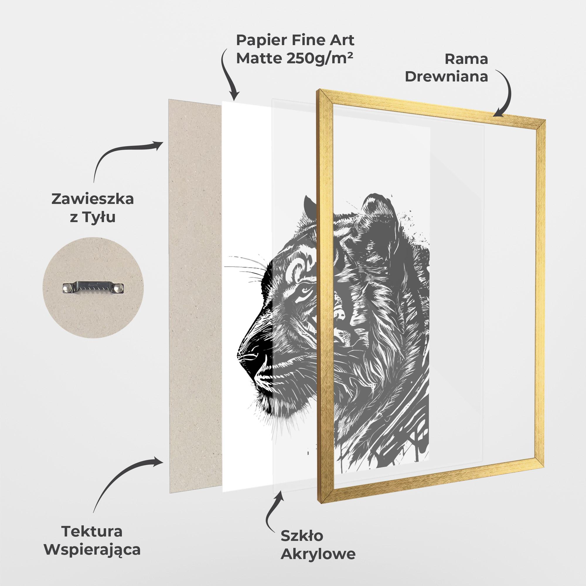 Plakat w Ramie Tiger Profile mockup 1