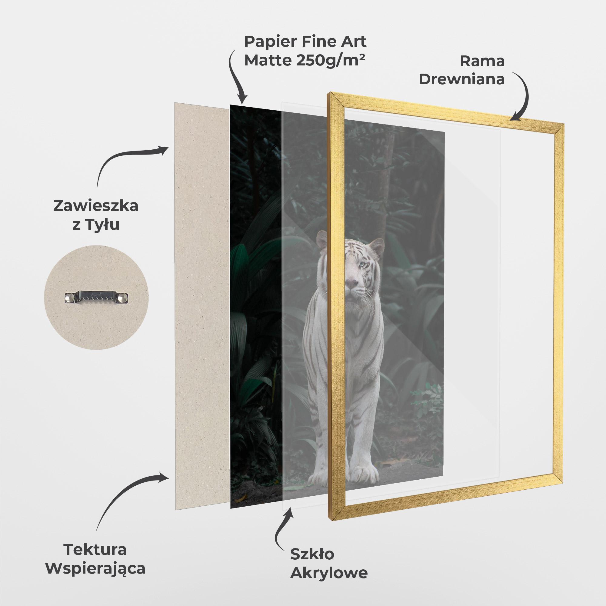 Plakat w Ramie White Tiger mockup 1