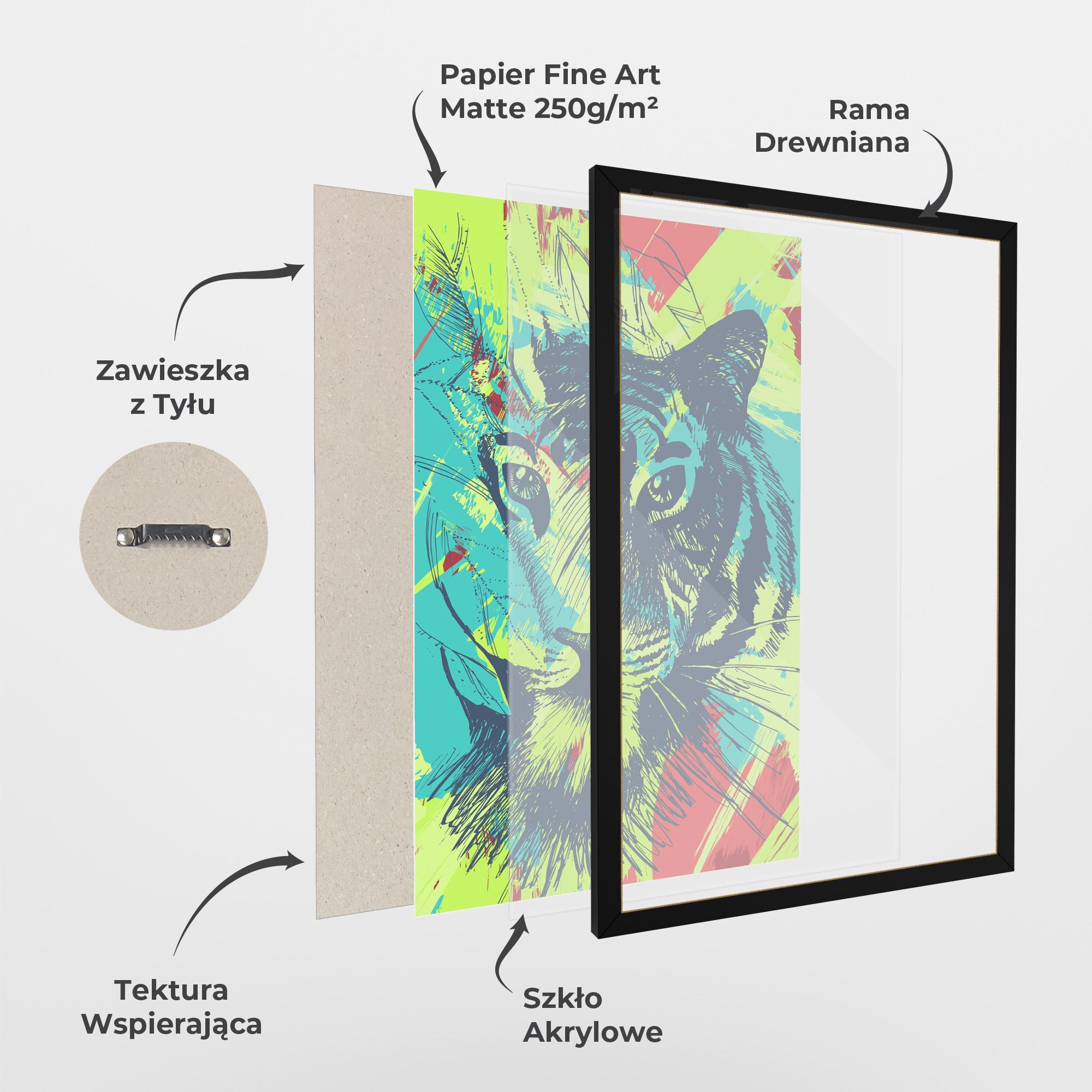 Plakat w Ramie Blue Green Tiger mockup 1
