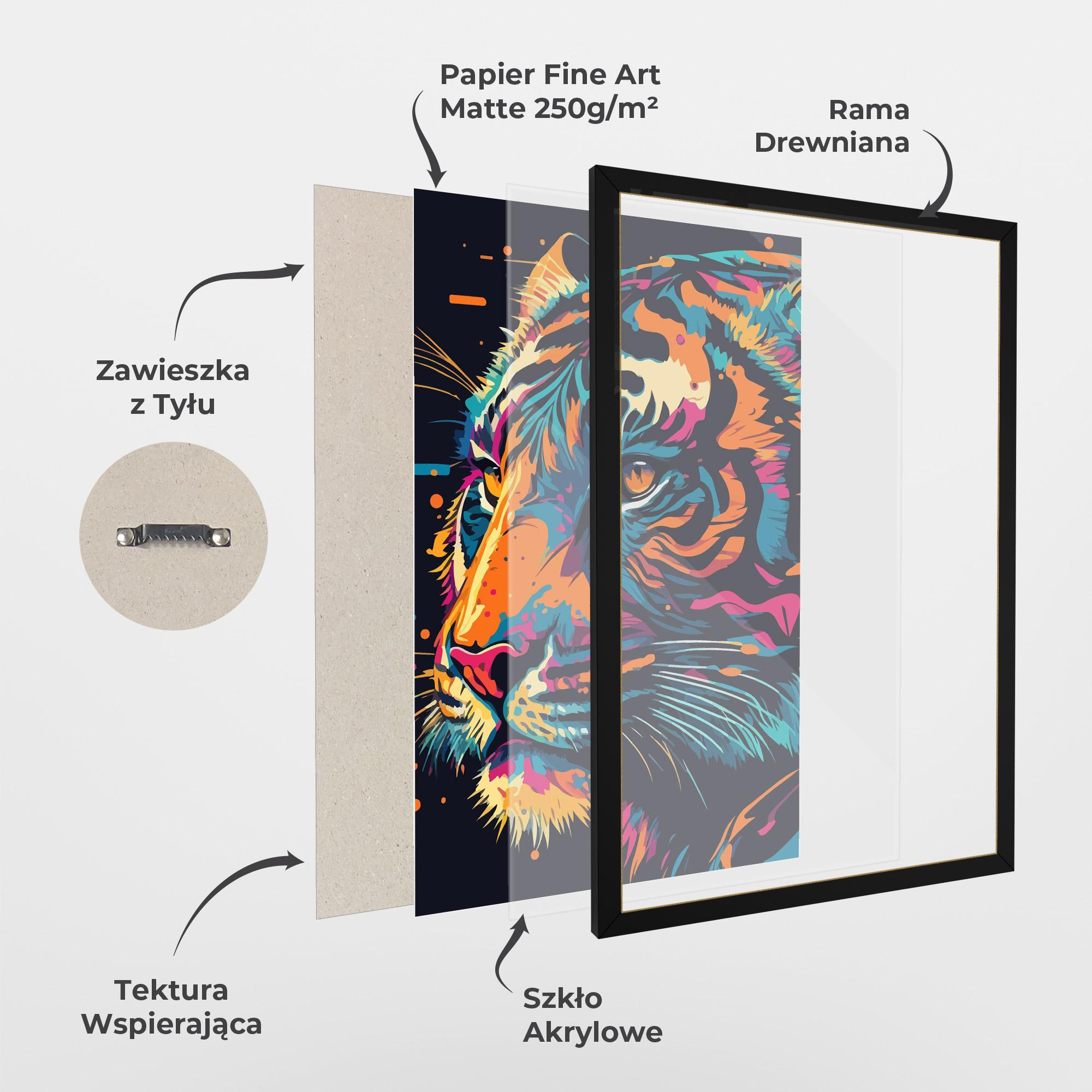 Plakat w Ramie Colorful Tiger mockup 1