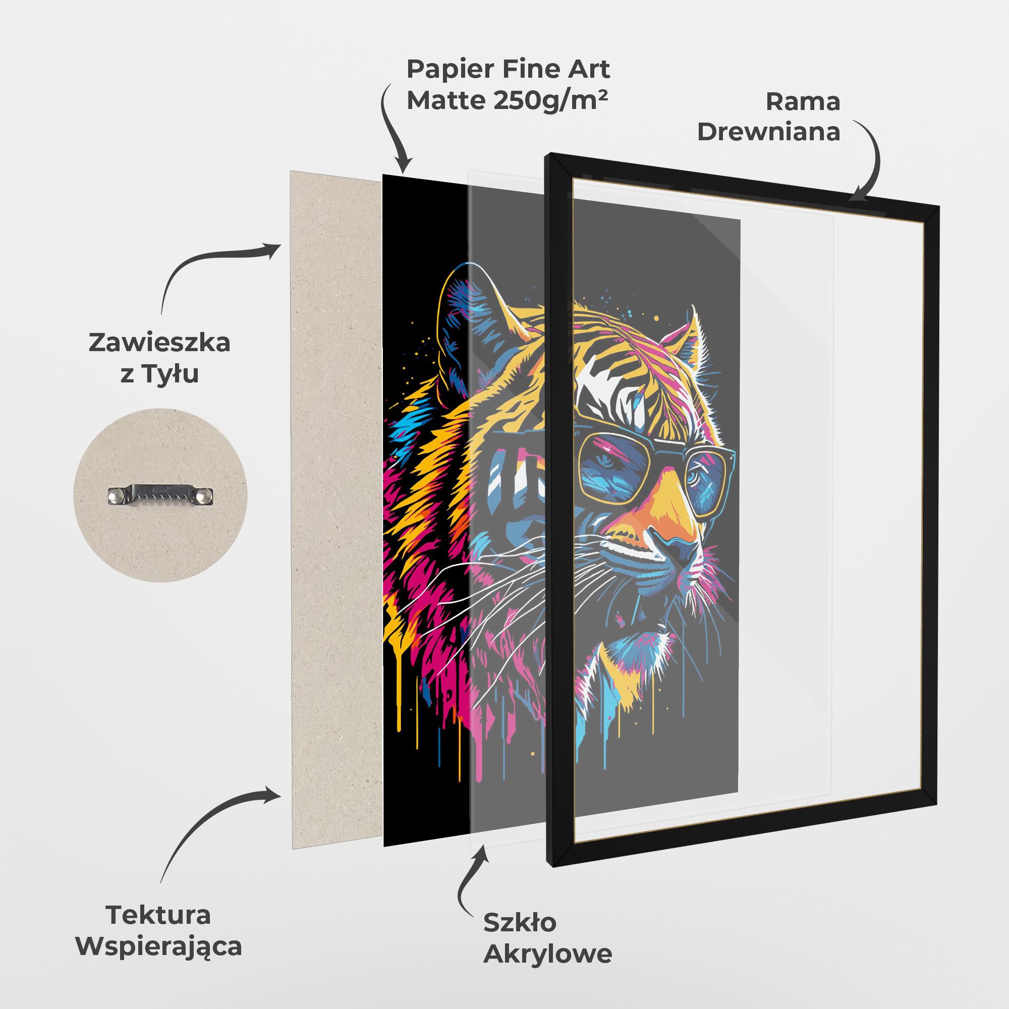 Plakat w Ramie Cool Tiger mockup 1