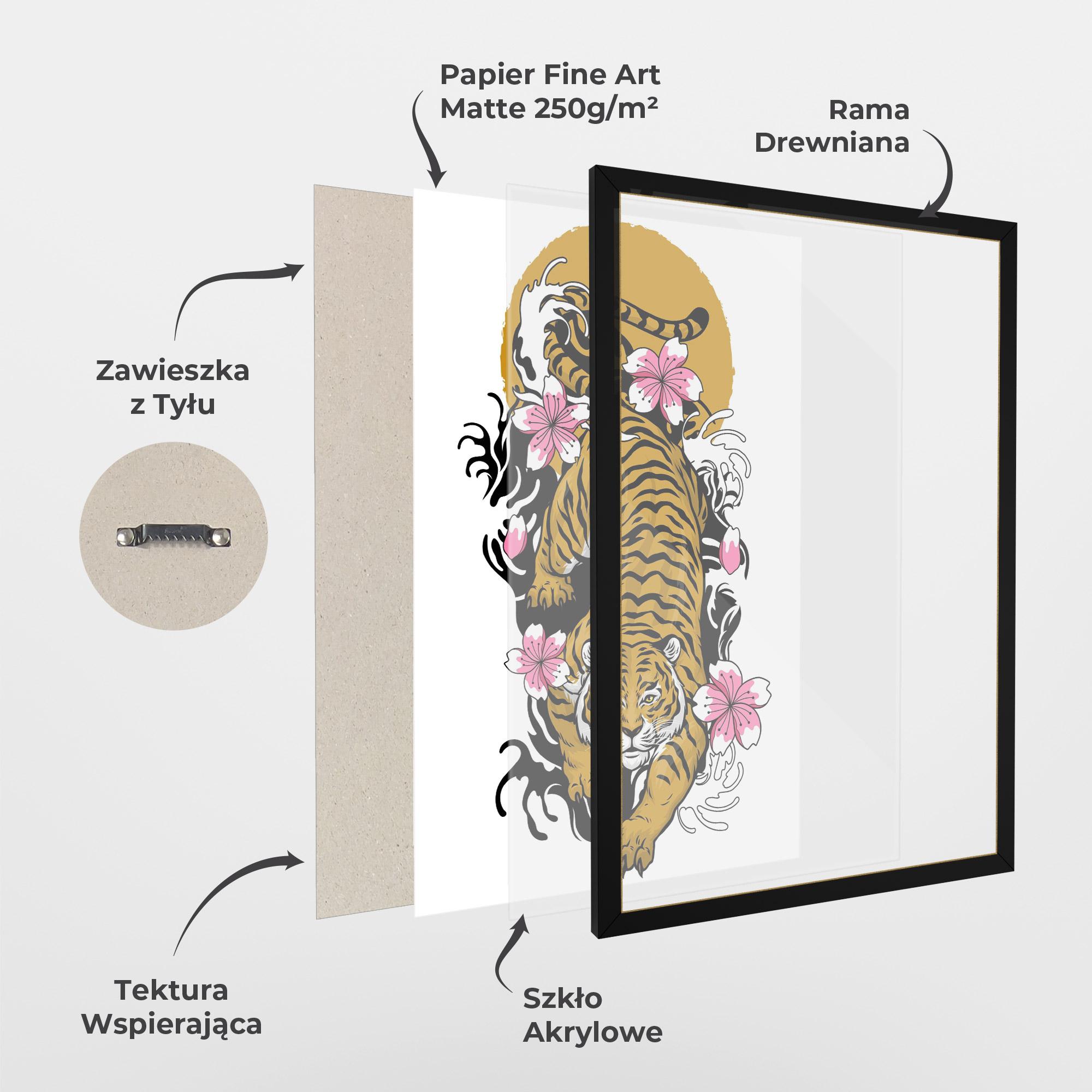 Plakat w Ramie Japanese Style Tiger mockup 1