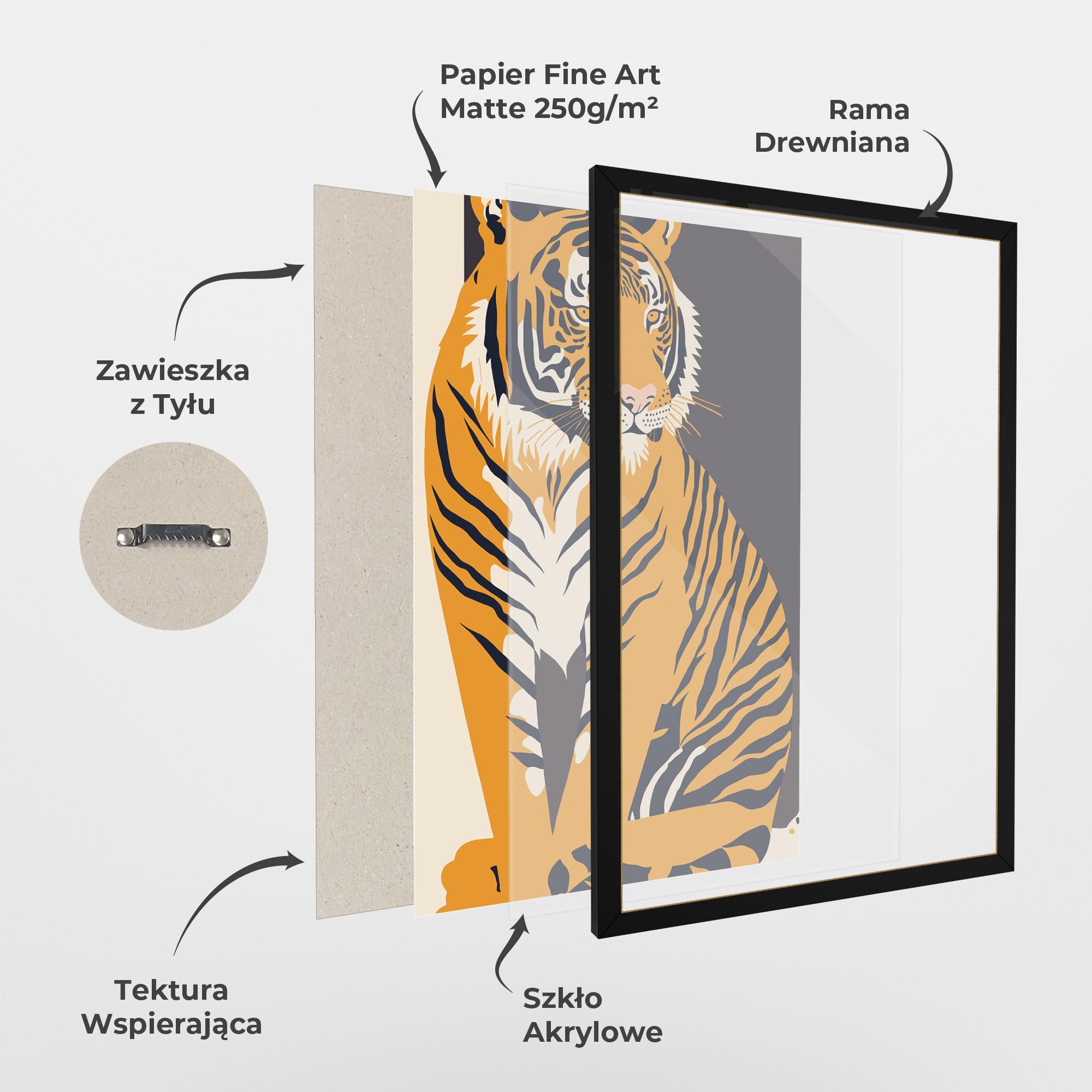 Plakat w Ramie Orange Tiger mockup 1