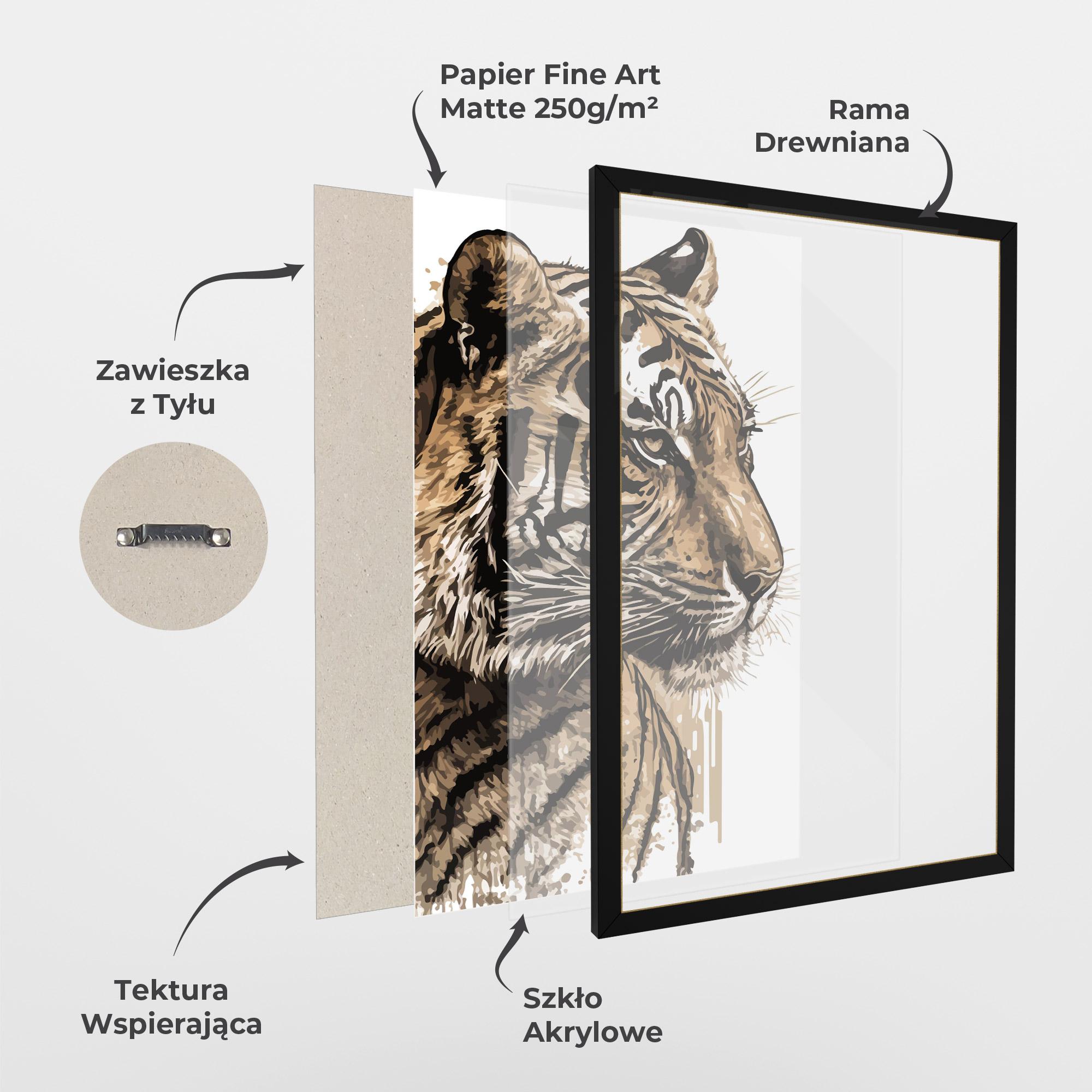 Plakat w Ramie Pretty Tiger Art mockup 1