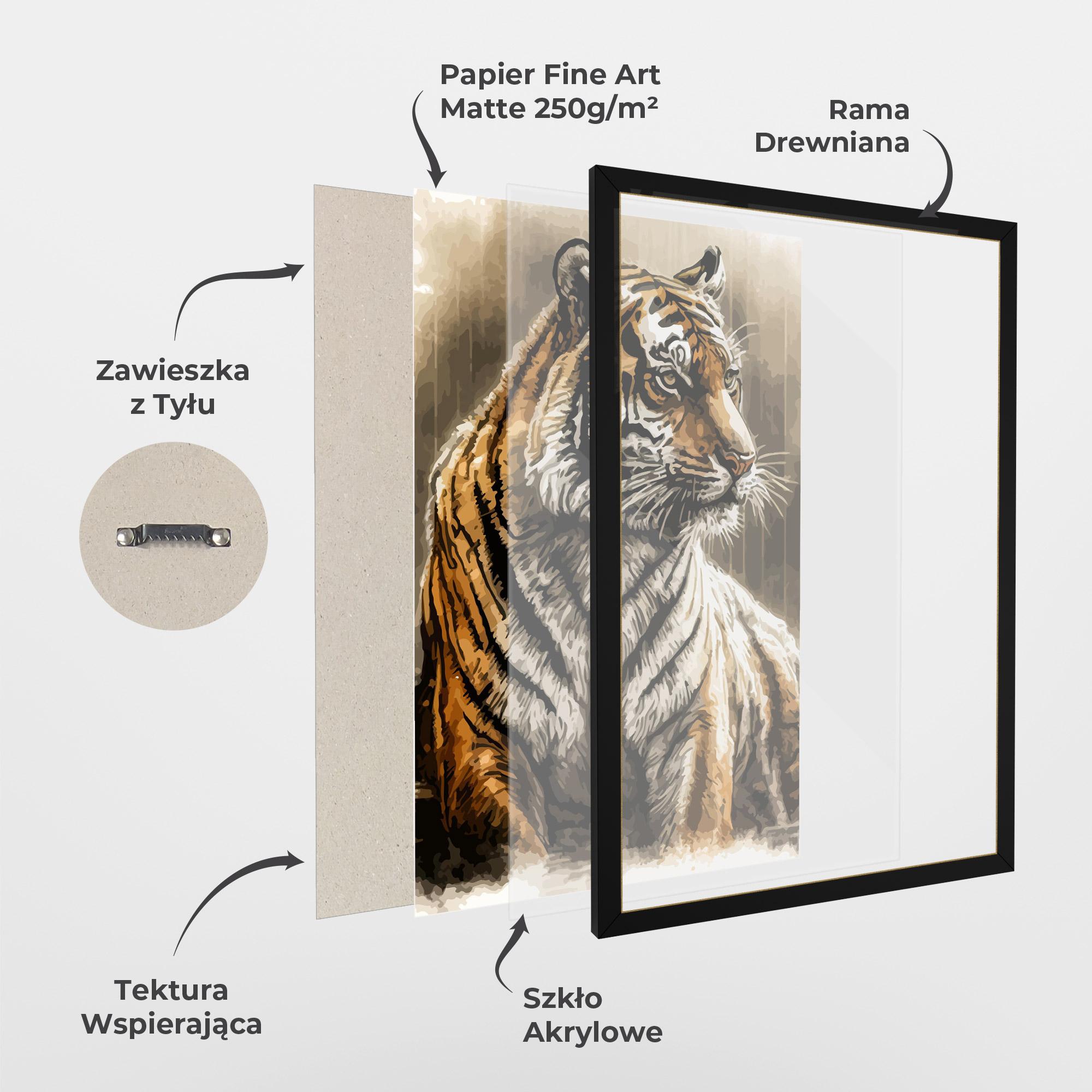 Plakat w Ramie Rain Tiger mockup 1
