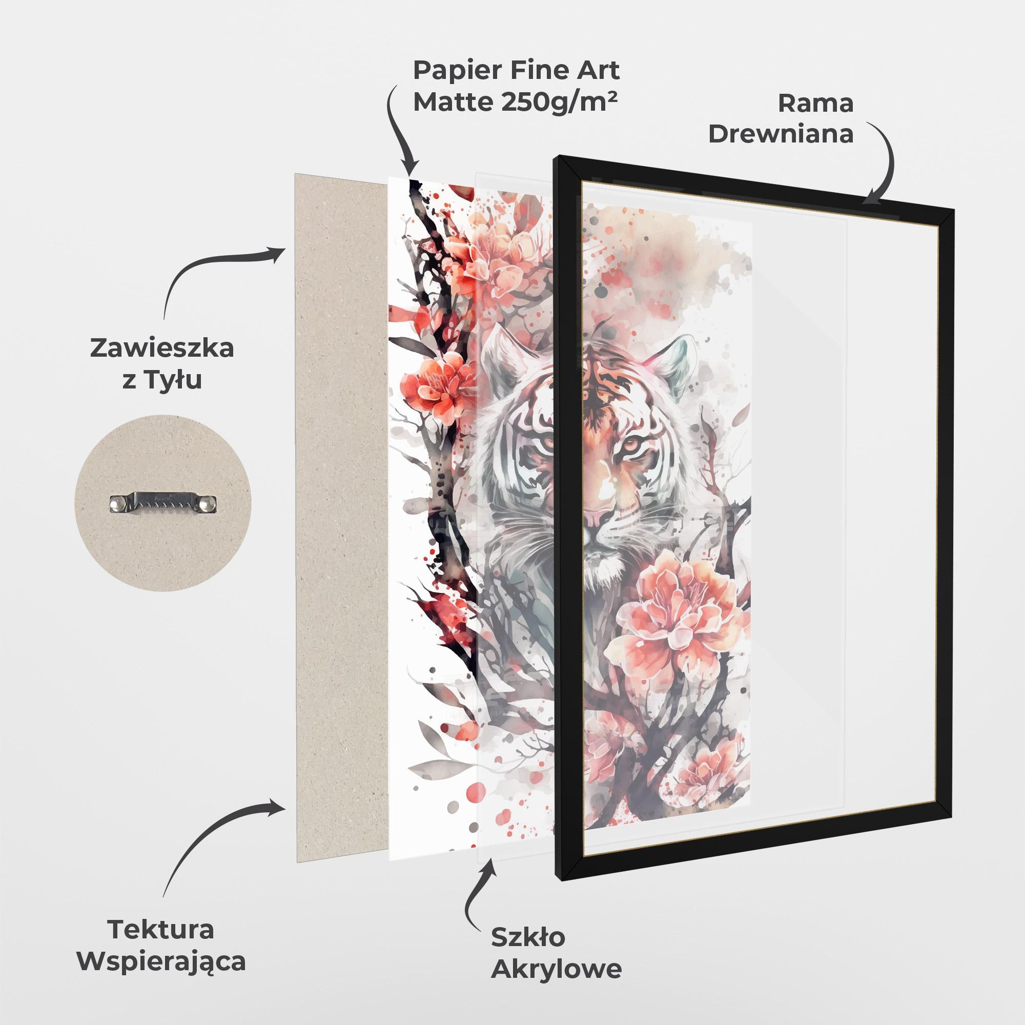 Plakat w Ramie Red Tiger mockup 1