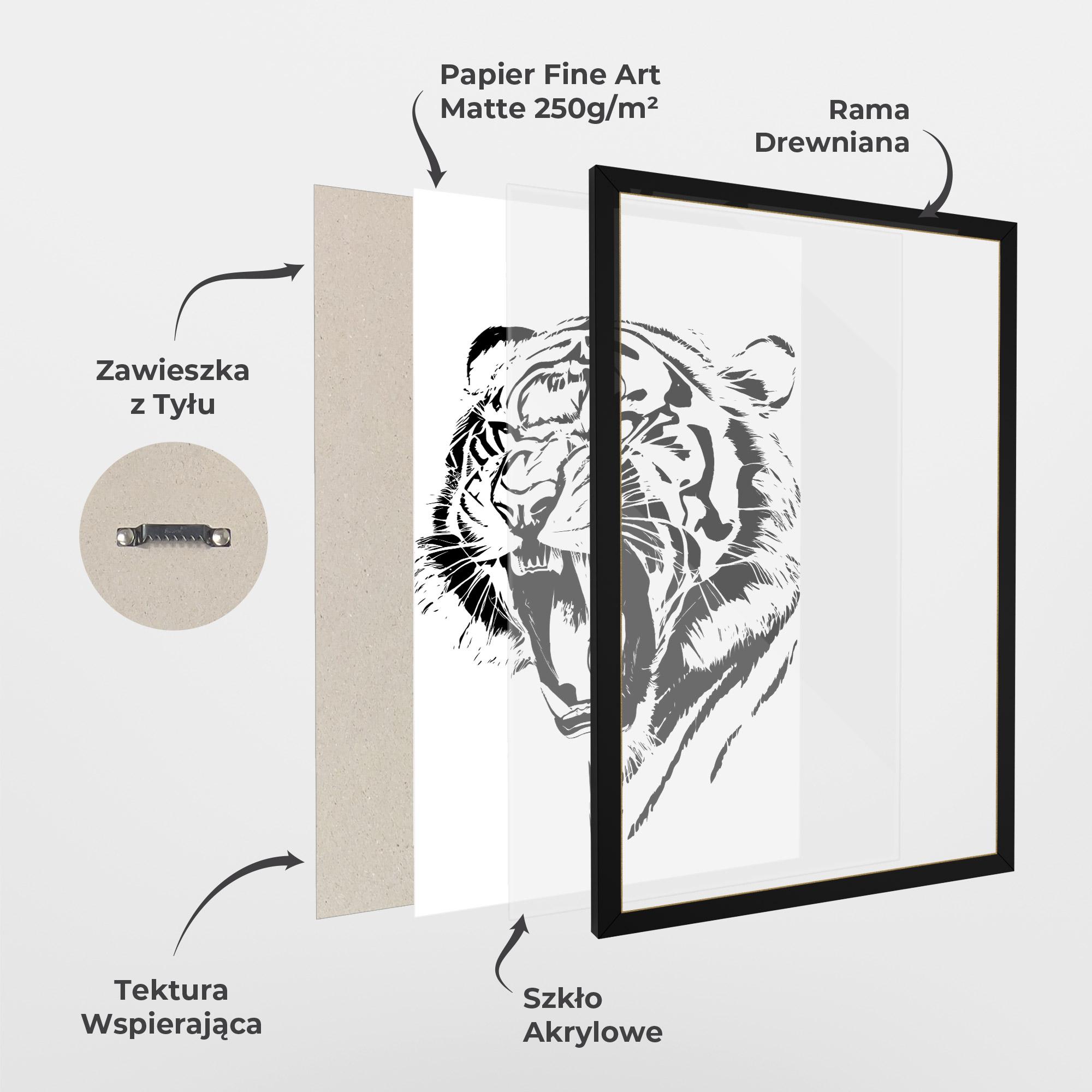 Plakat w Ramie Roaring Tiger mockup 1