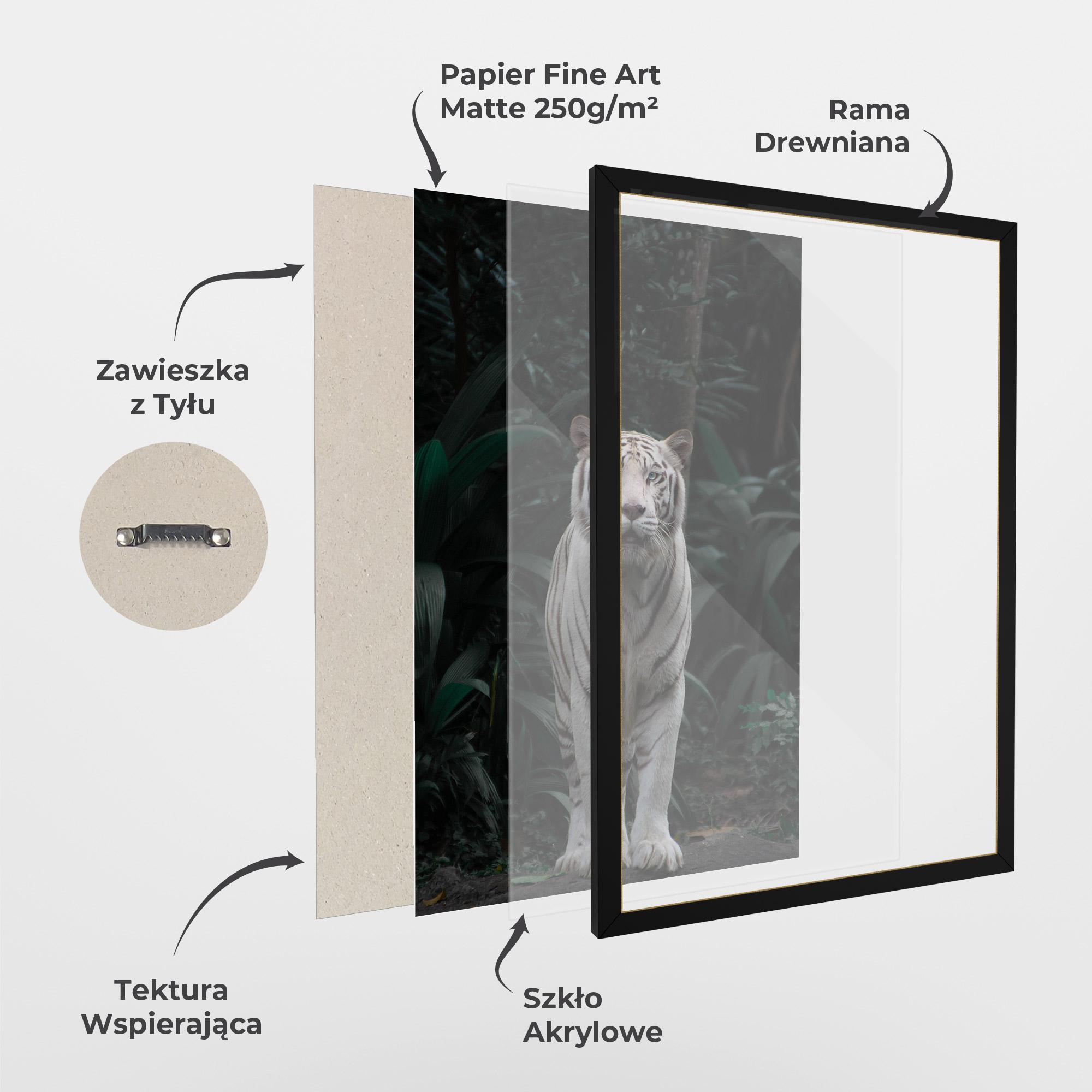 Plakat w Ramie White Tiger mockup 1