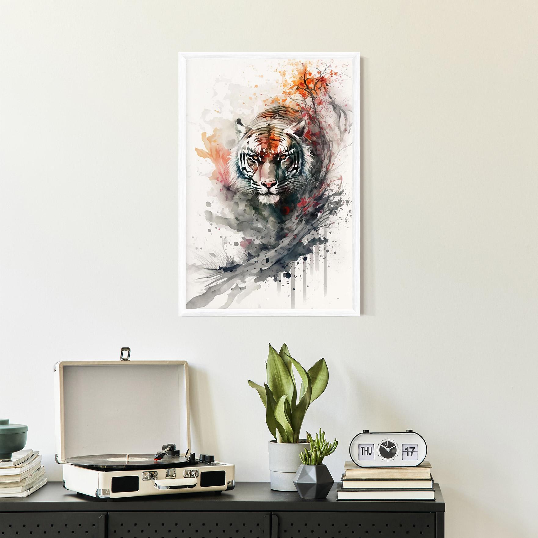 Plakat w Ramie Beautiful Tiger Art mockup 2