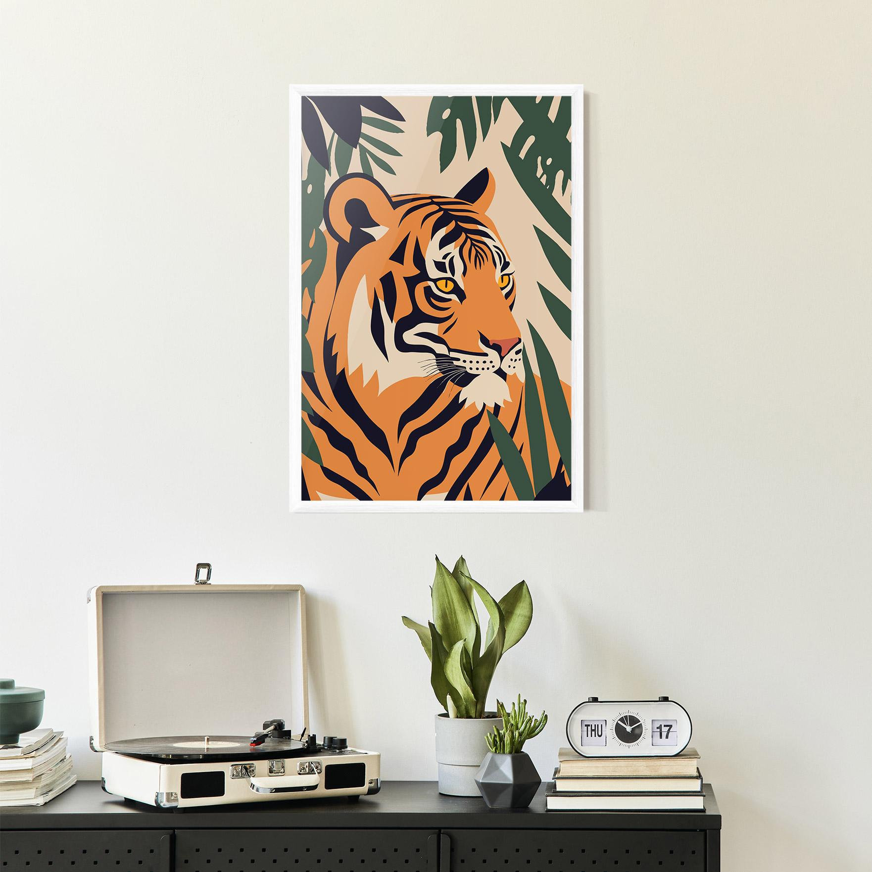 Plakat w Ramie Cartoon Style Tiger mockup 2