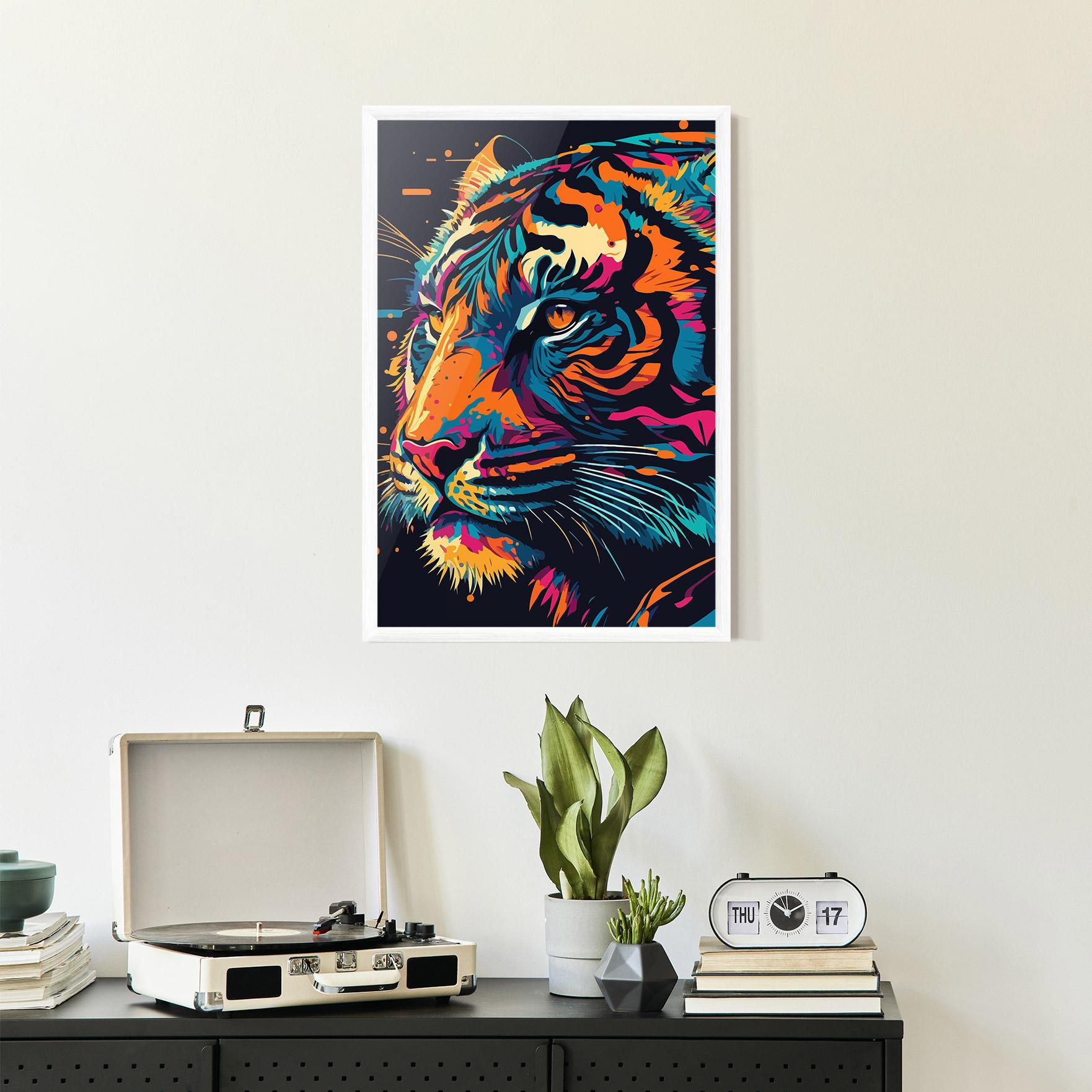 Plakat w Ramie Colorful Tiger mockup 2