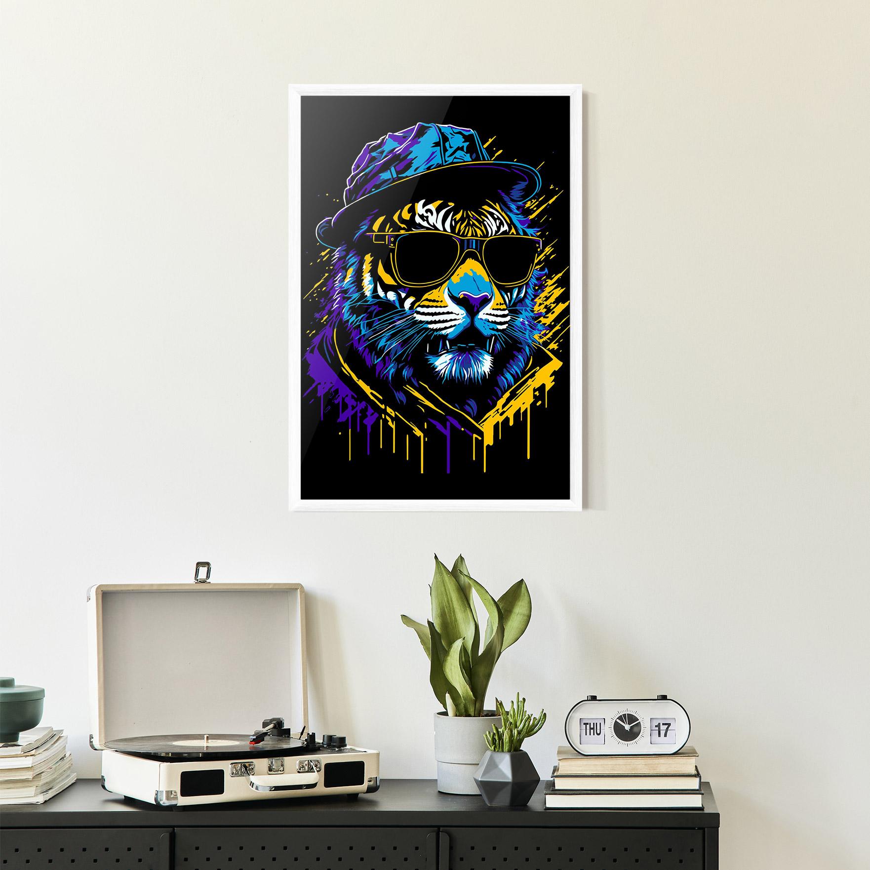 Plakat w Ramie Glasses Tiger mockup 2
