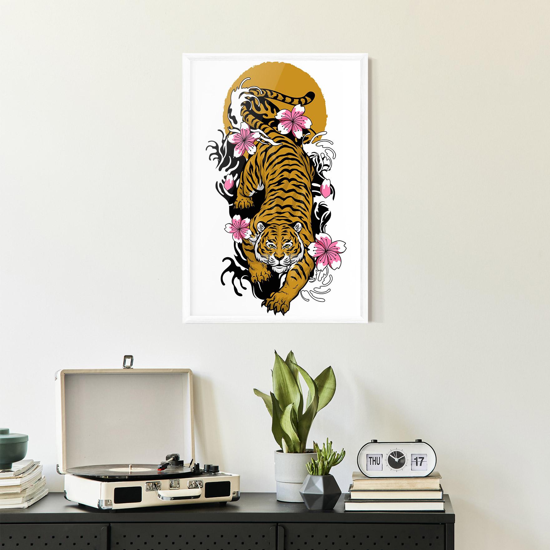 Plakat w Ramie Japanese Style Tiger mockup 2