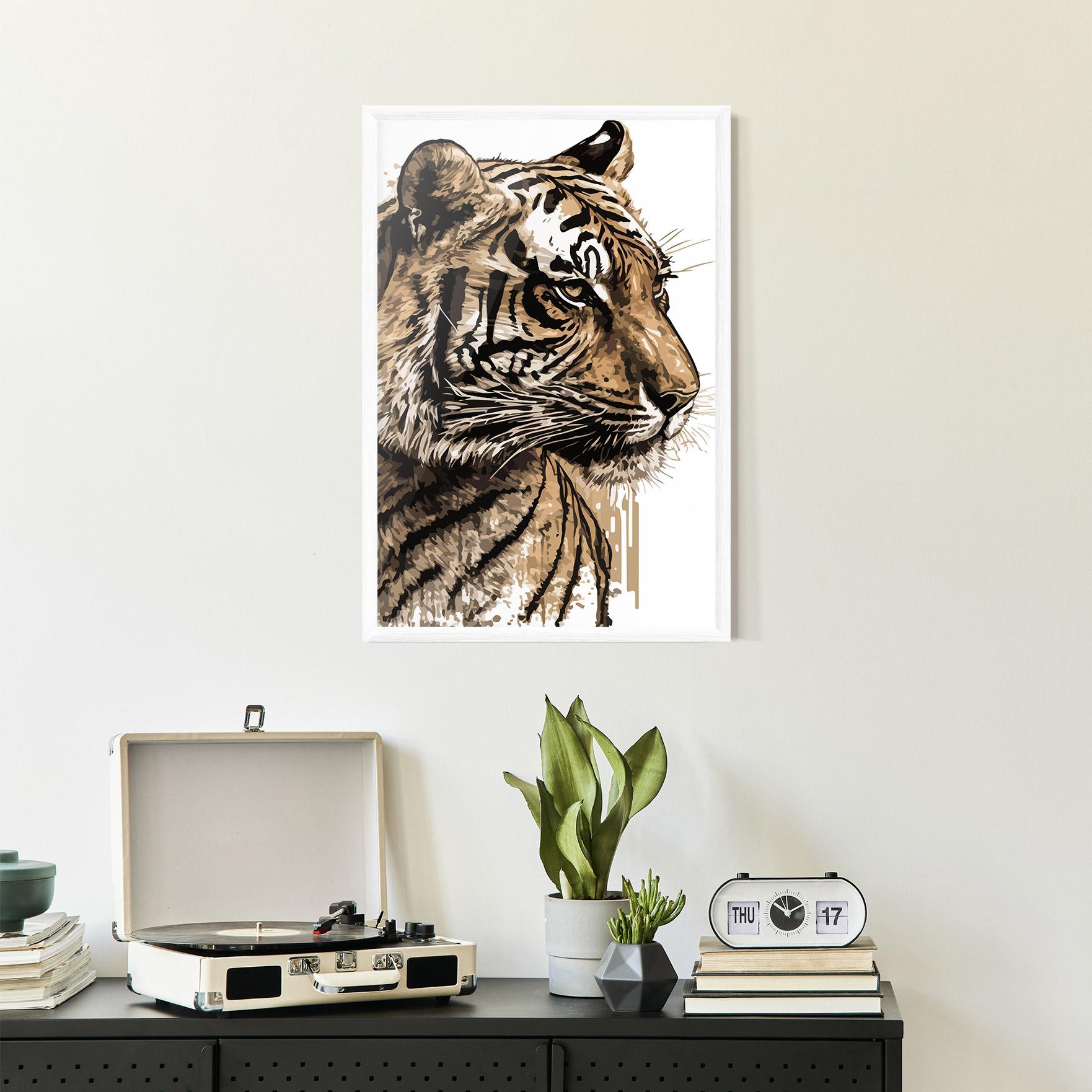 Plakat w Ramie Pretty Tiger Art mockup 2