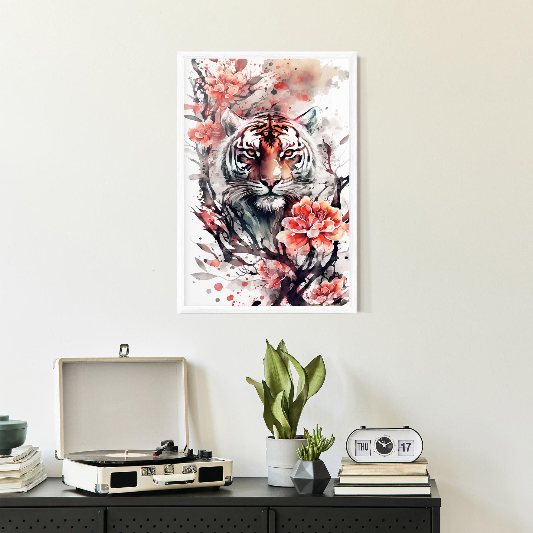 Plakat w Ramie Red Tiger mockup 2