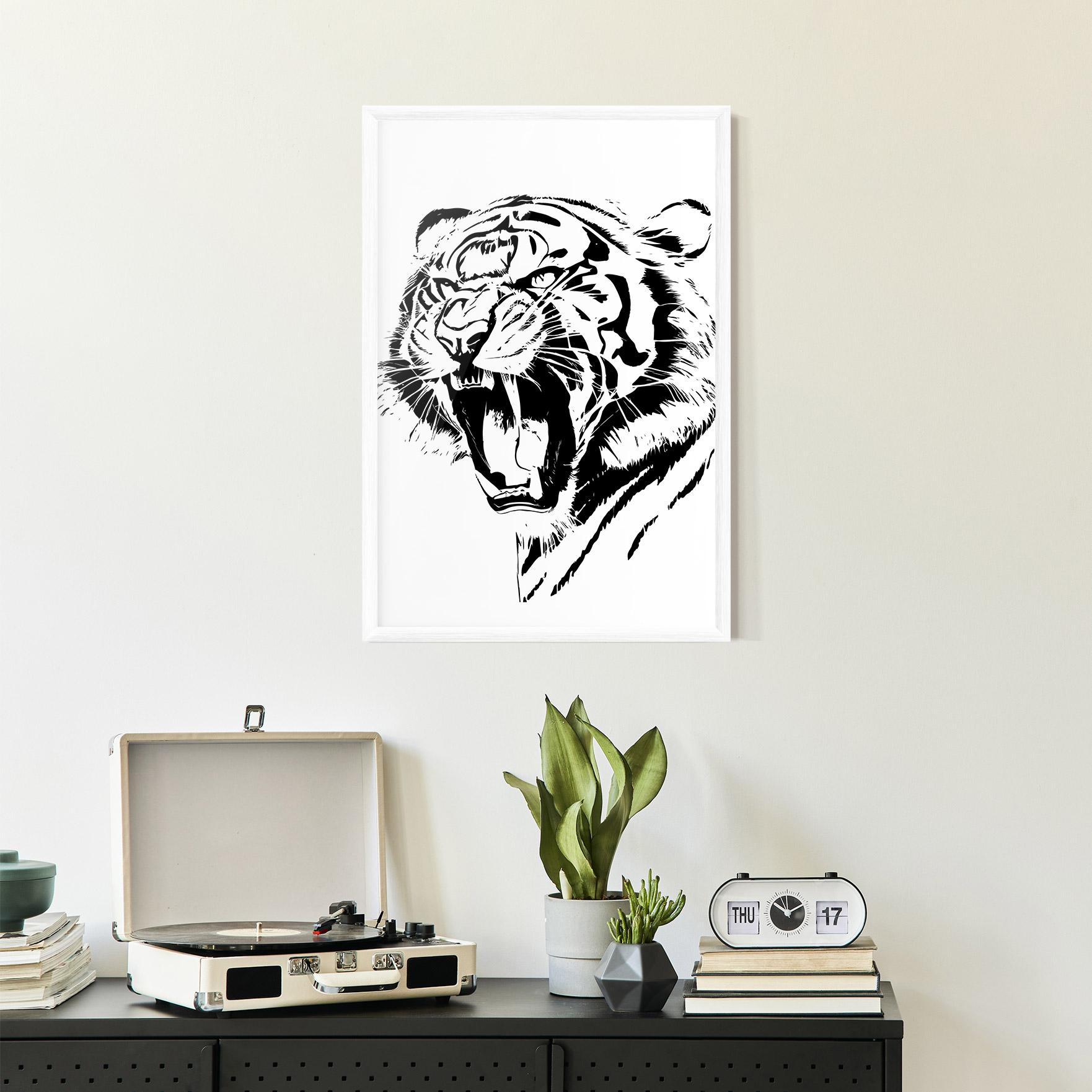 Plakat w Ramie Roaring Tiger mockup 2