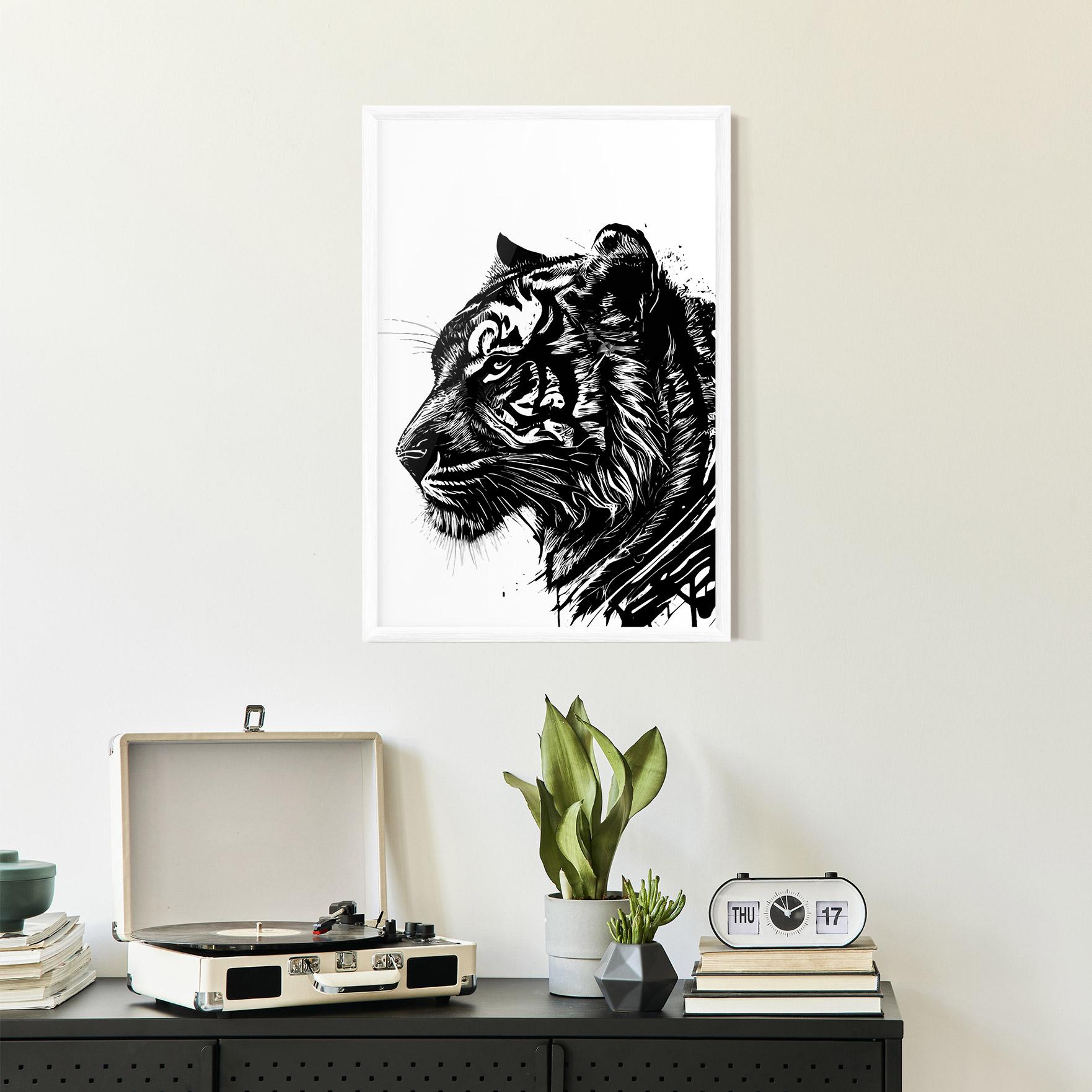 Plakat w Ramie Tiger Profile mockup 2