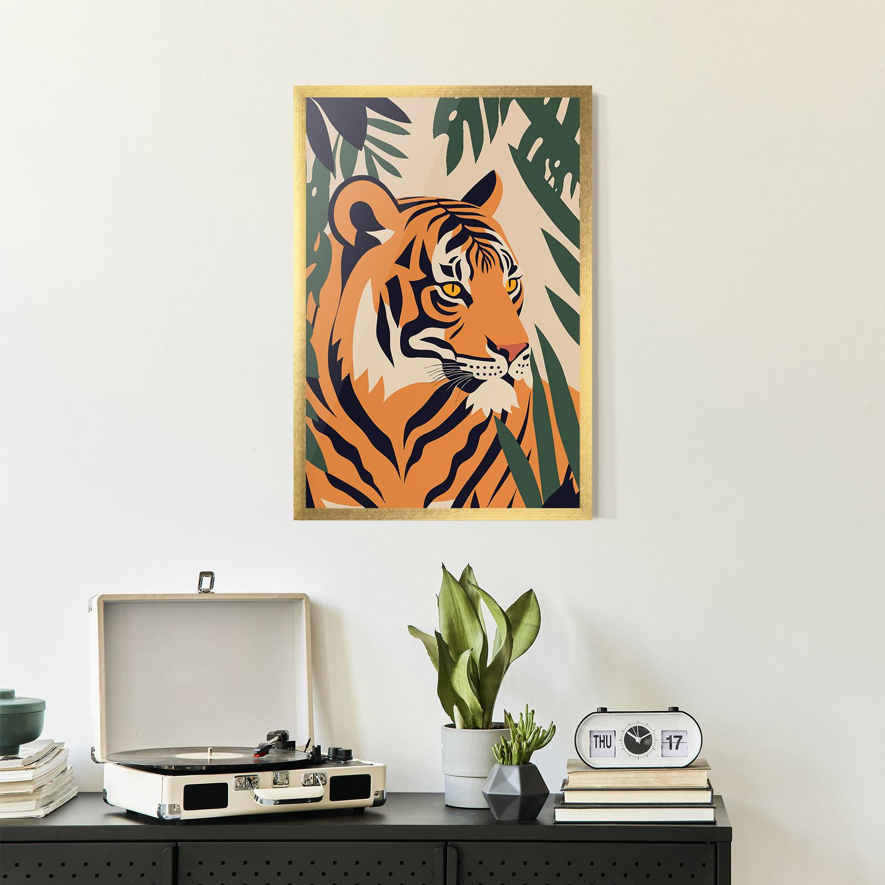 Plakat w Ramie Cartoon Style Tiger mockup 2