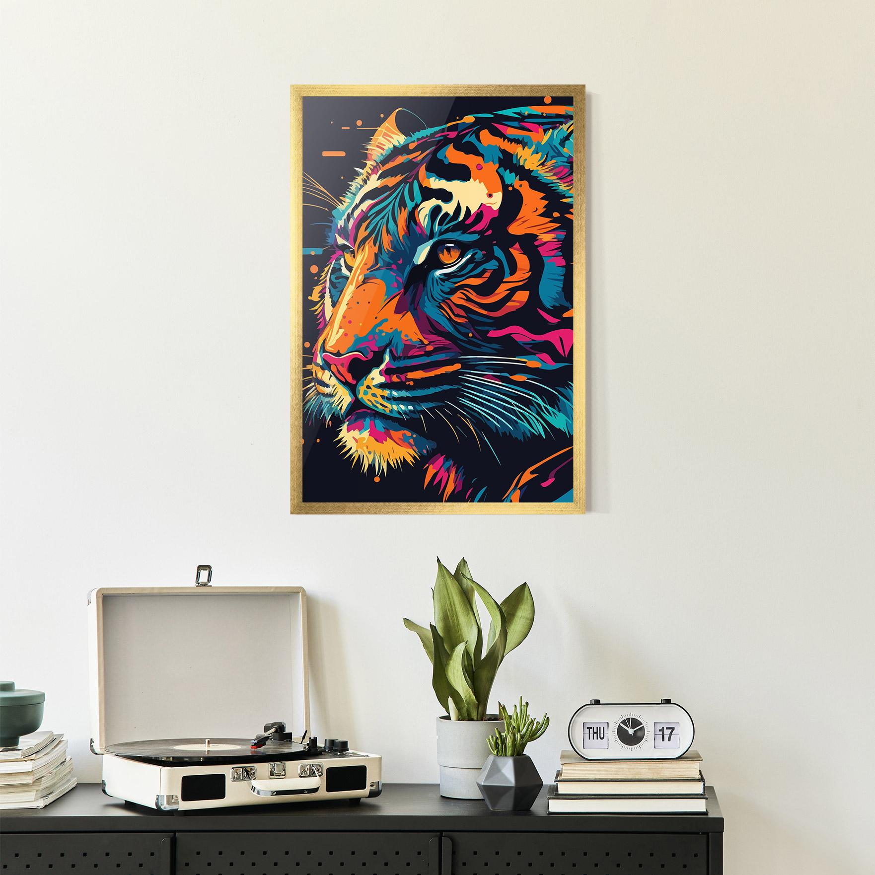 Plakat w Ramie Colorful Tiger mockup 2
