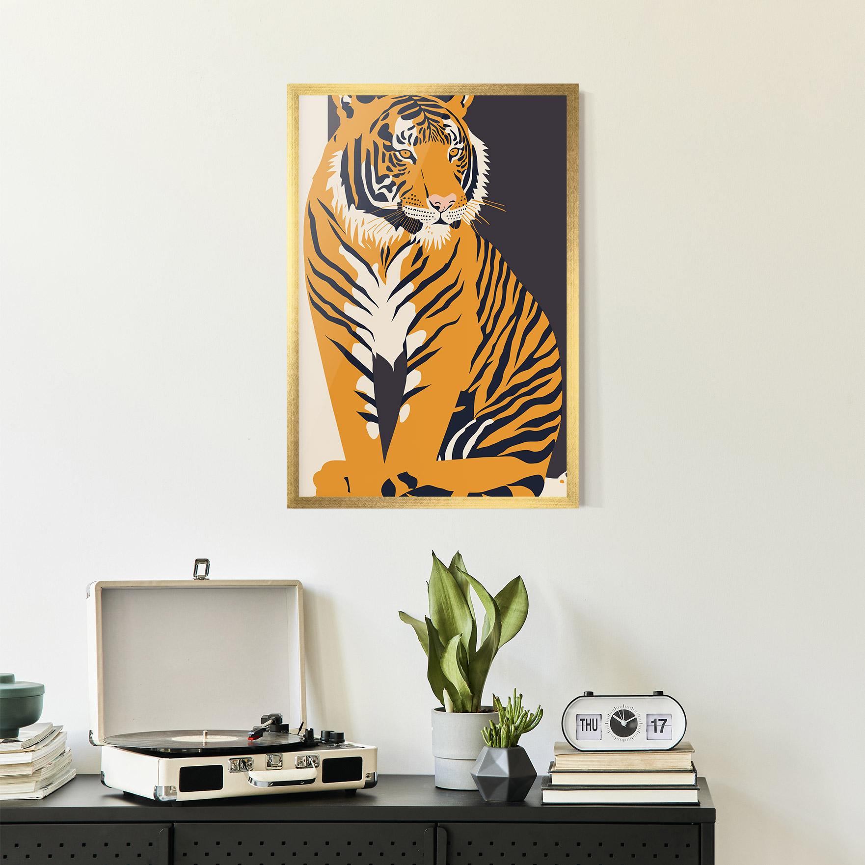 Plakat w Ramie Orange Tiger mockup 2