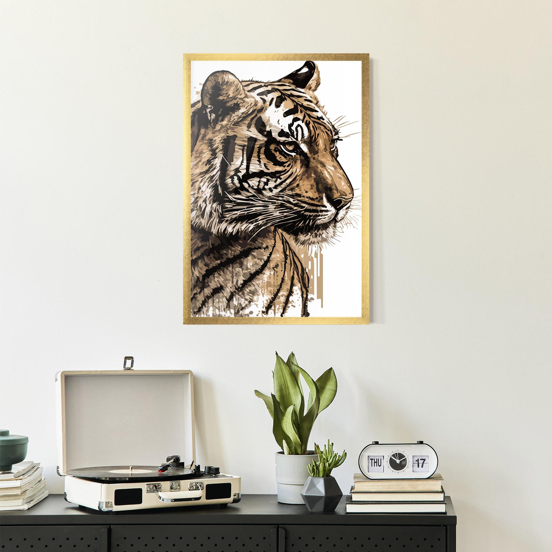 Plakat w Ramie Pretty Tiger Art mockup 2