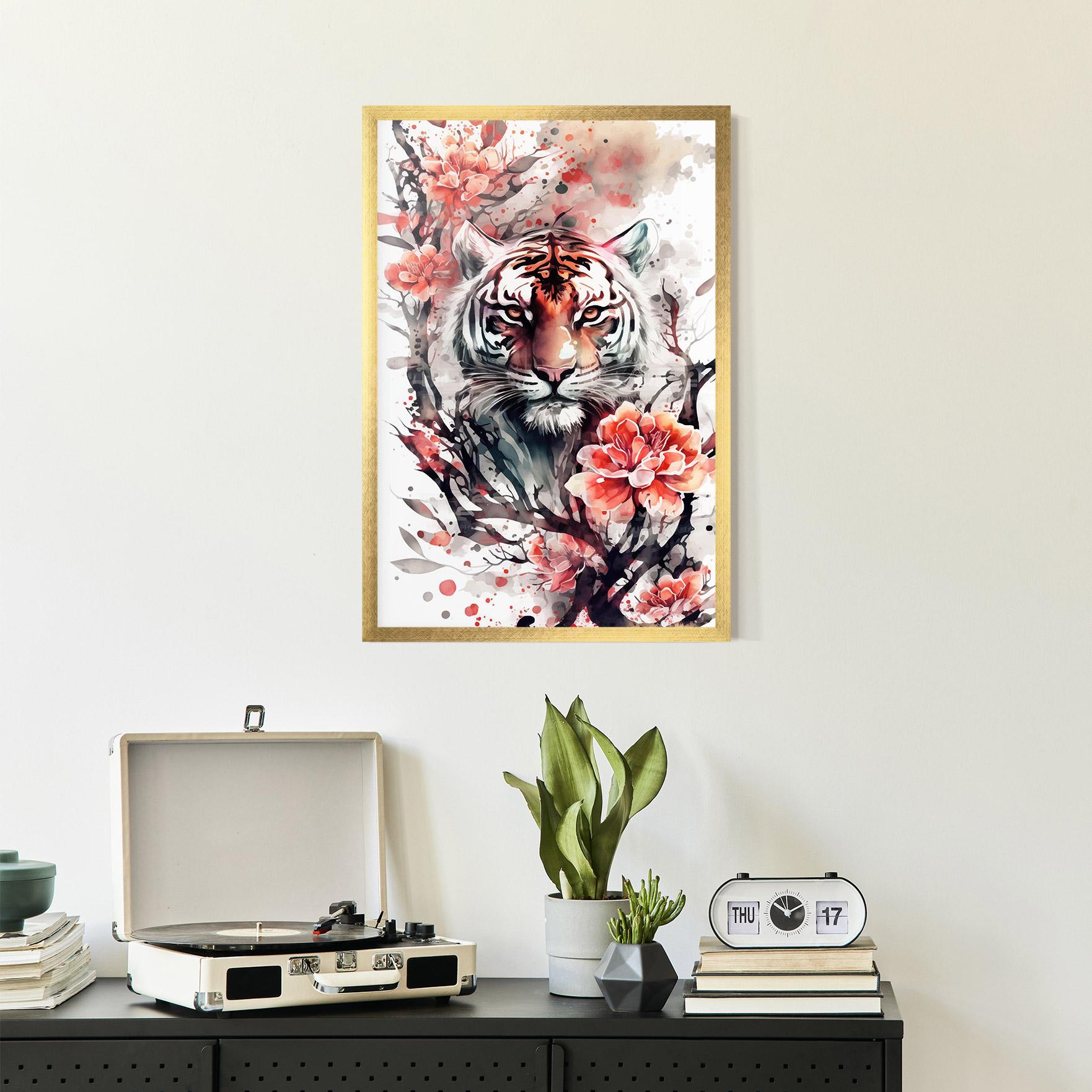 Plakat w Ramie Red Tiger mockup 2